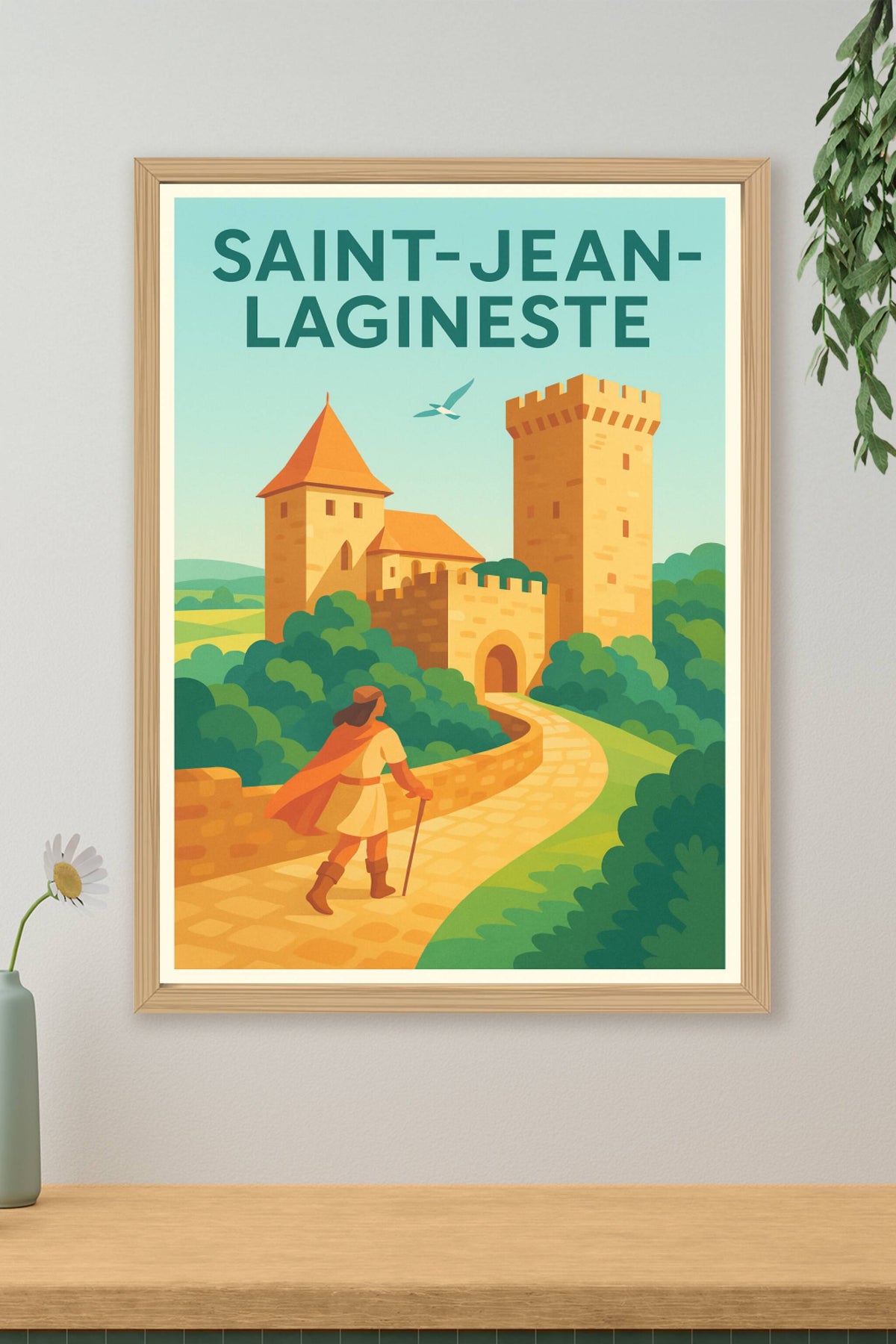 Affiche Saint-Jean-Lagineste — Voyage médiéval enchanteur · poster d'art de Saint-Jean-Lagineste