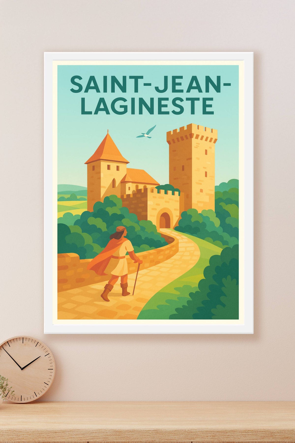 Affiche Saint-Jean-Lagineste — Voyage médiéval enchanteur · poster d'art de Saint-Jean-Lagineste