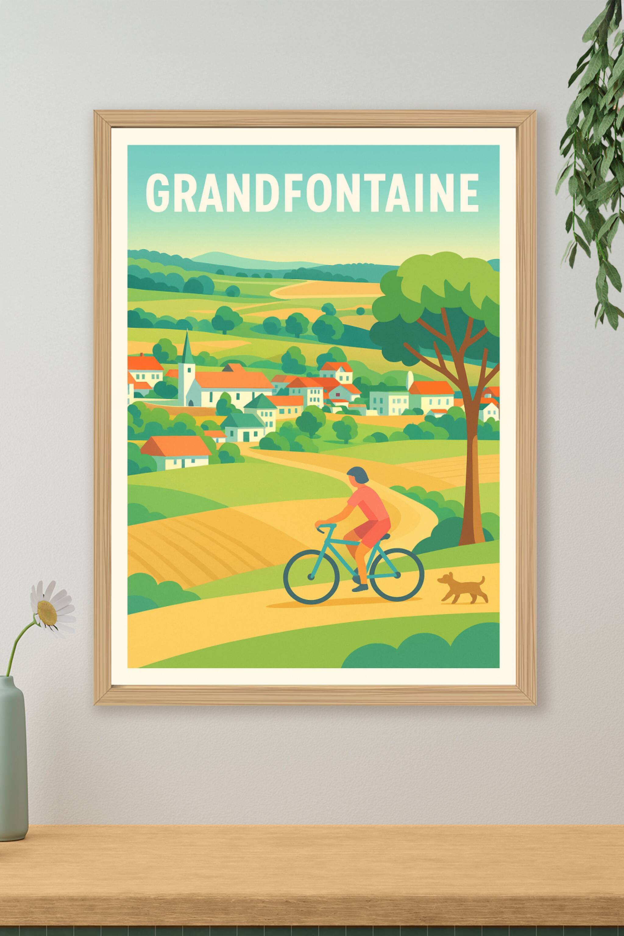 Affiche Grandfontaine — Évasion champêtre en Alsace · poster d'art de Grandfontaine