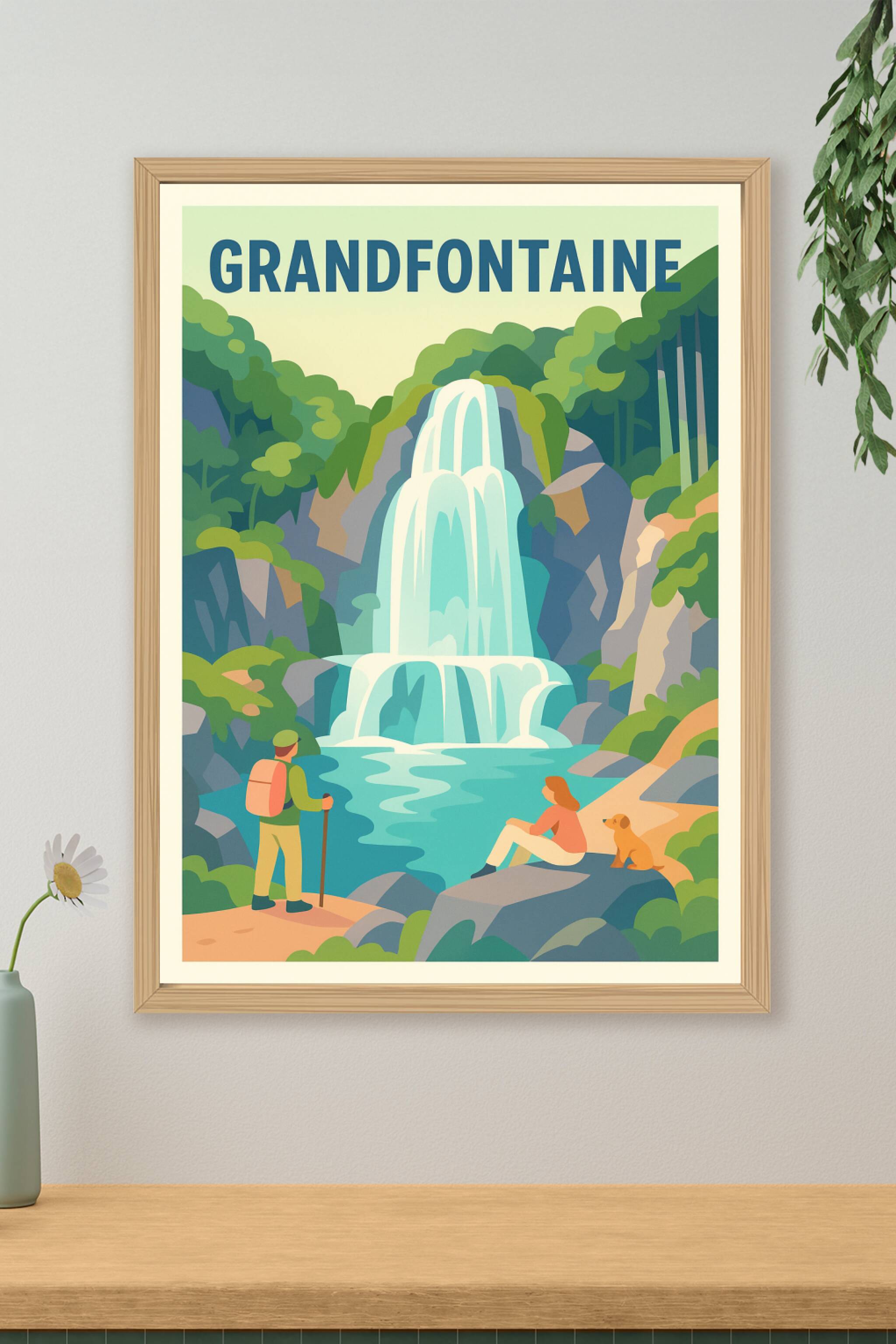 Affiche Grandfontaine — Évasion nature et cascades apaisantes · poster d'art de Grandfontaine