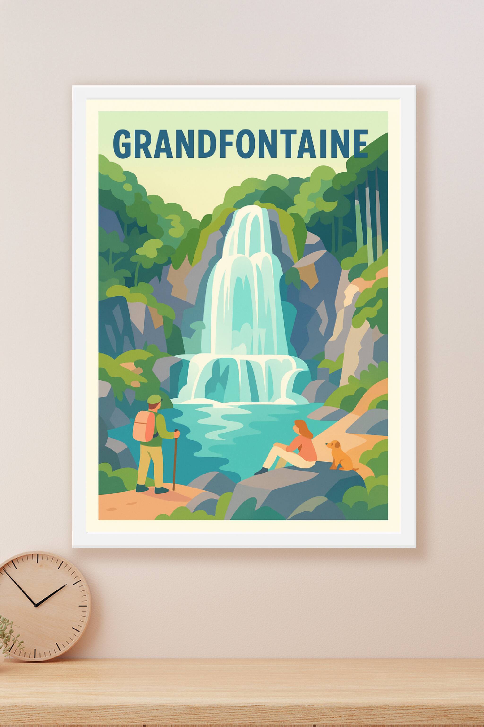 Affiche Grandfontaine — Évasion nature et cascades apaisantes · poster d'art de Grandfontaine