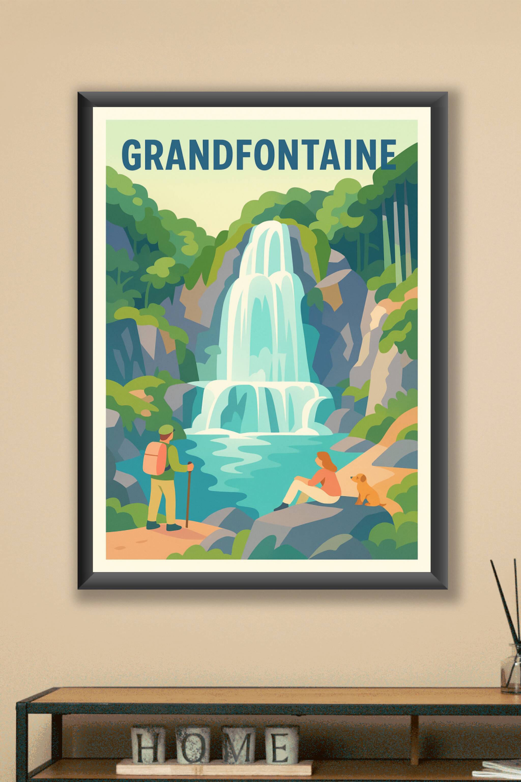 Affiche Grandfontaine — Évasion nature et cascades apaisantes · poster d'art de Grandfontaine