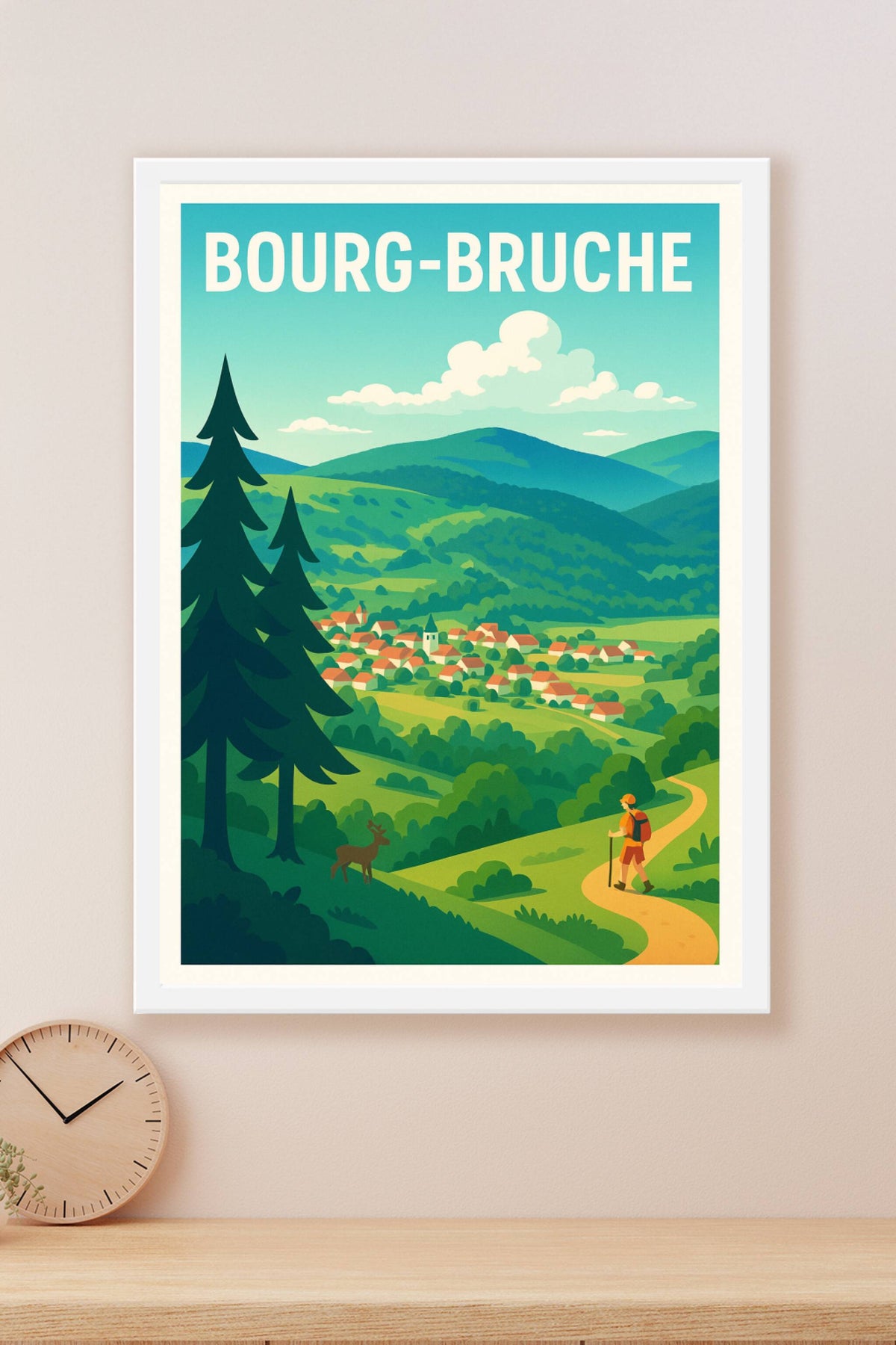 Affiche Bourg-Bruche — Évasion bucolique au cœur de la nature · poster d'art de Bourg-Bruche