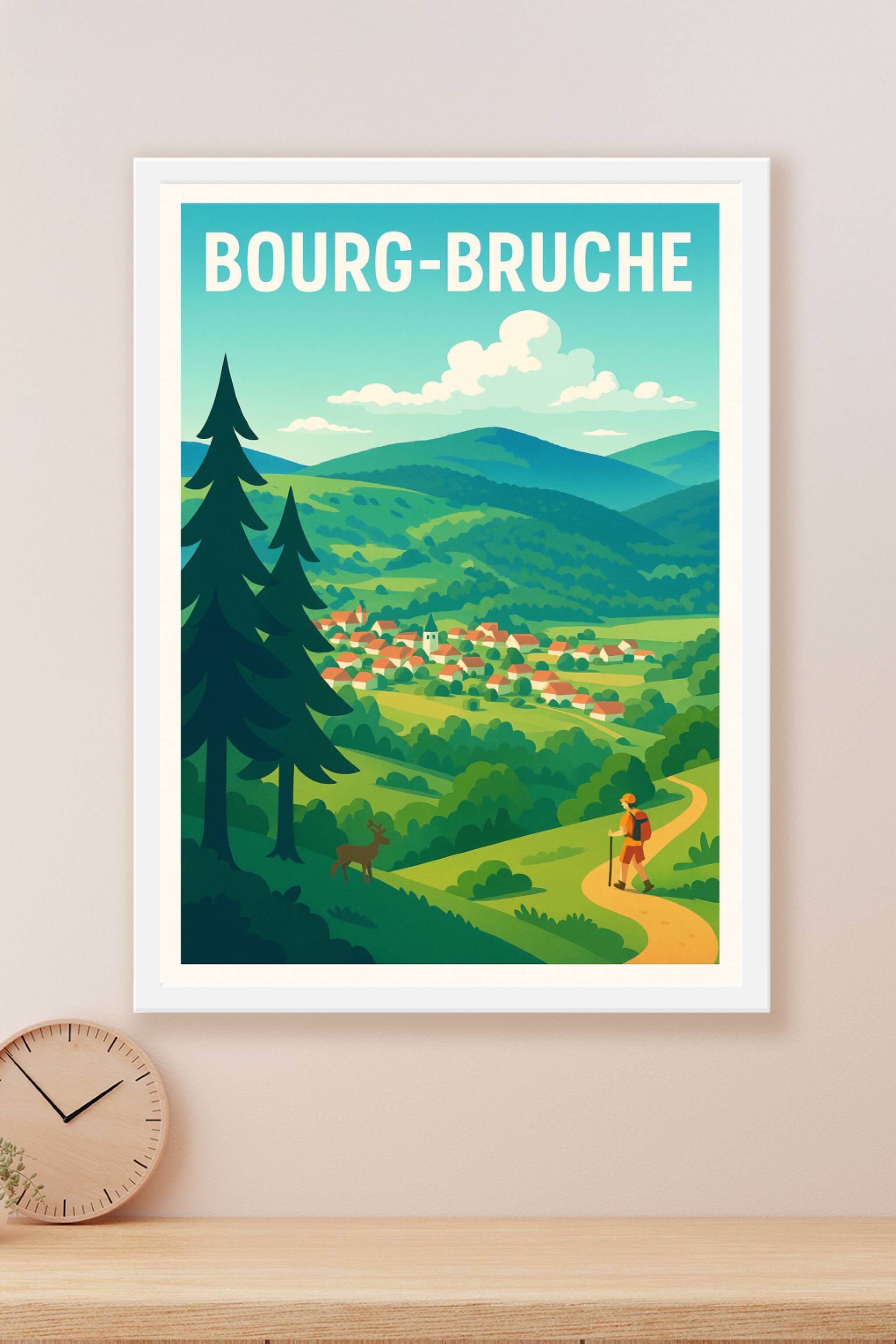 Affiche Bourg-Bruche — Évasion bucolique au cœur de la nature · poster d'art de Bourg-Bruche