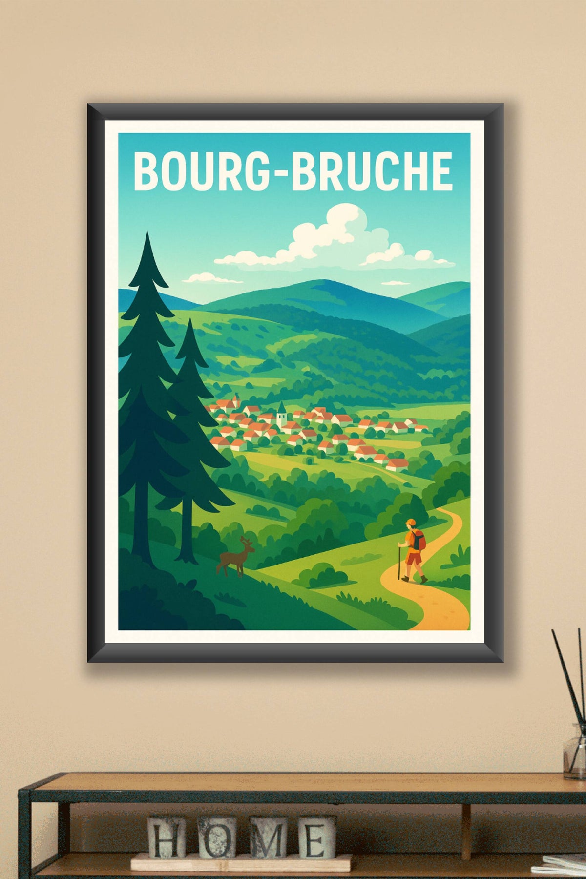 Affiche Bourg-Bruche — Évasion bucolique au cœur de la nature · poster d'art de Bourg-Bruche