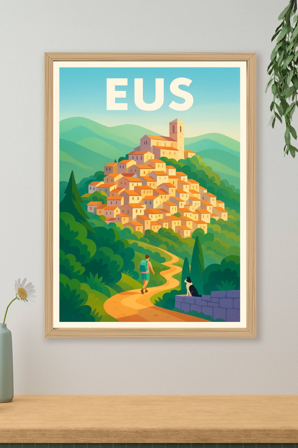 Affiche Eus — Le joyau perché des Pyrénées · poster d'art de Eus