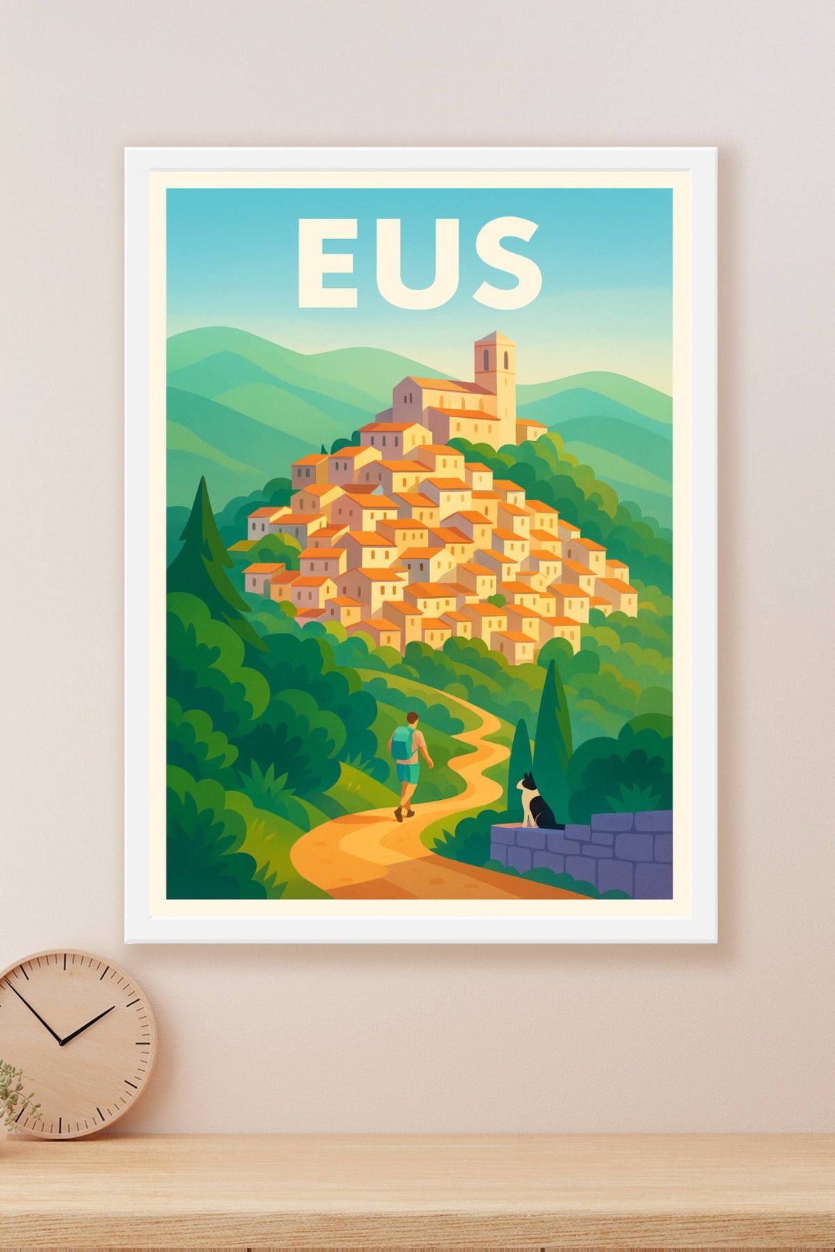 Affiche Eus — Le joyau perché des Pyrénées · poster d'art de Eus