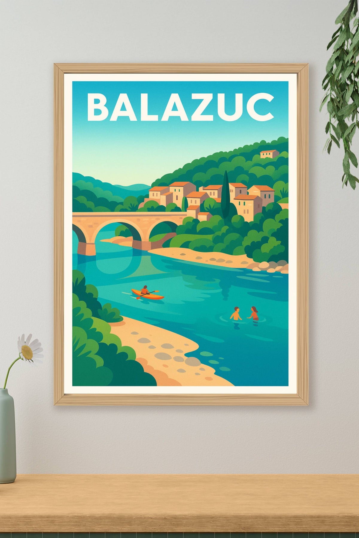 Affiche Balazuc — Charme et nature au fil de l'Ardèche · poster d'art de Balazuc
