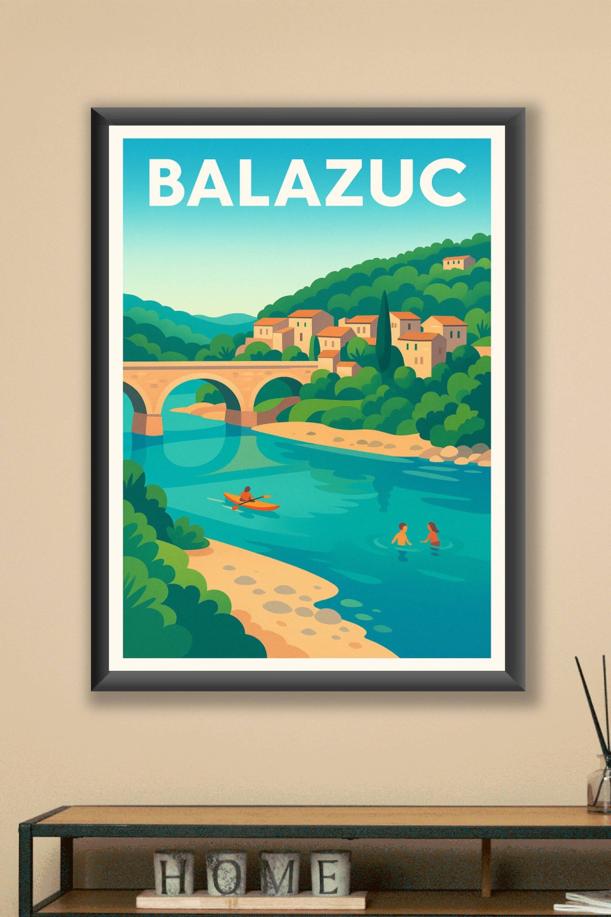 Affiche Balazuc — Charme et nature au fil de l'Ardèche · poster d'art de Balazuc