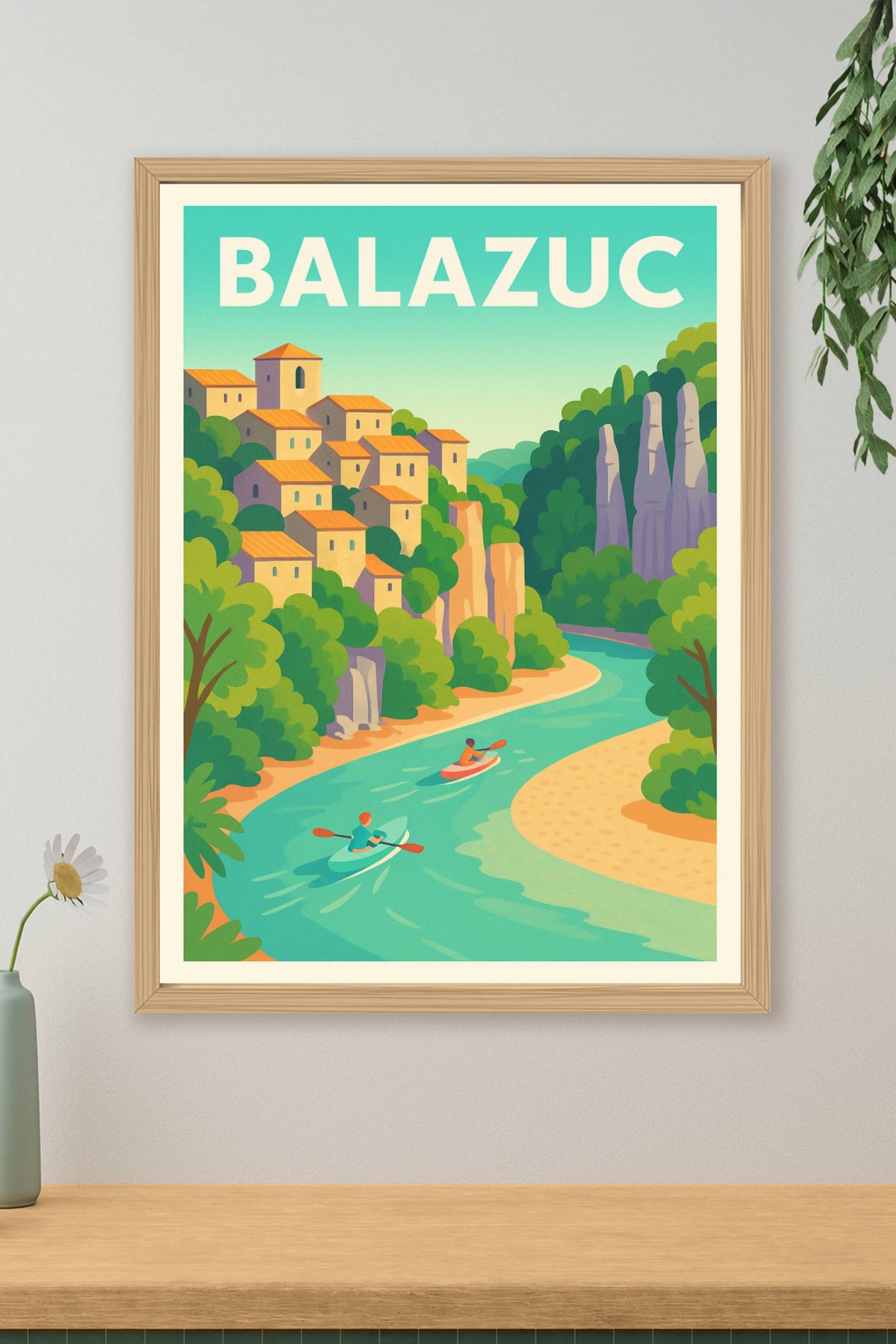 Affiche Balazuc — Évasion au fil de l'Ardèche · poster d'art de Balazuc