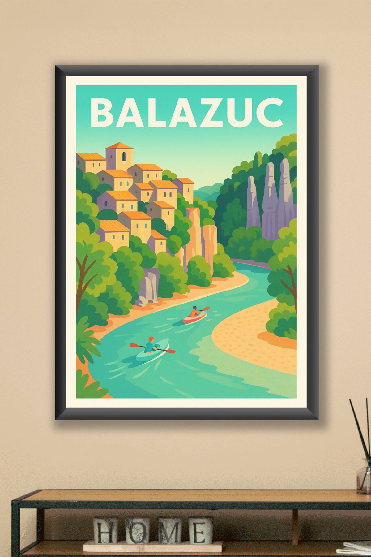 Affiche Balazuc — Évasion au fil de l'Ardèche · poster d'art de Balazuc