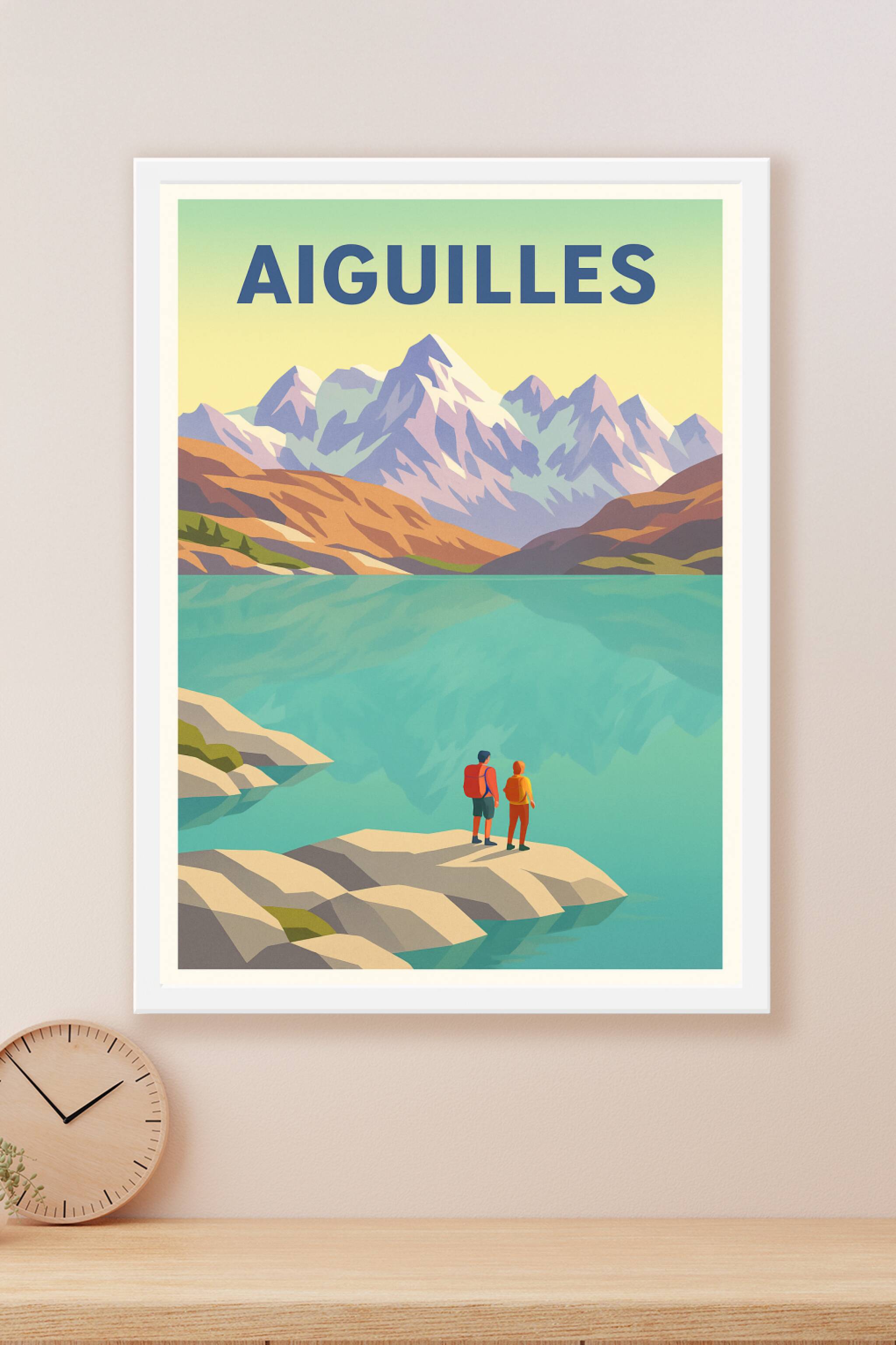 Affiche Aiguilles — Invitation à la découverte des sommets alpins · poster d'art de Aiguilles