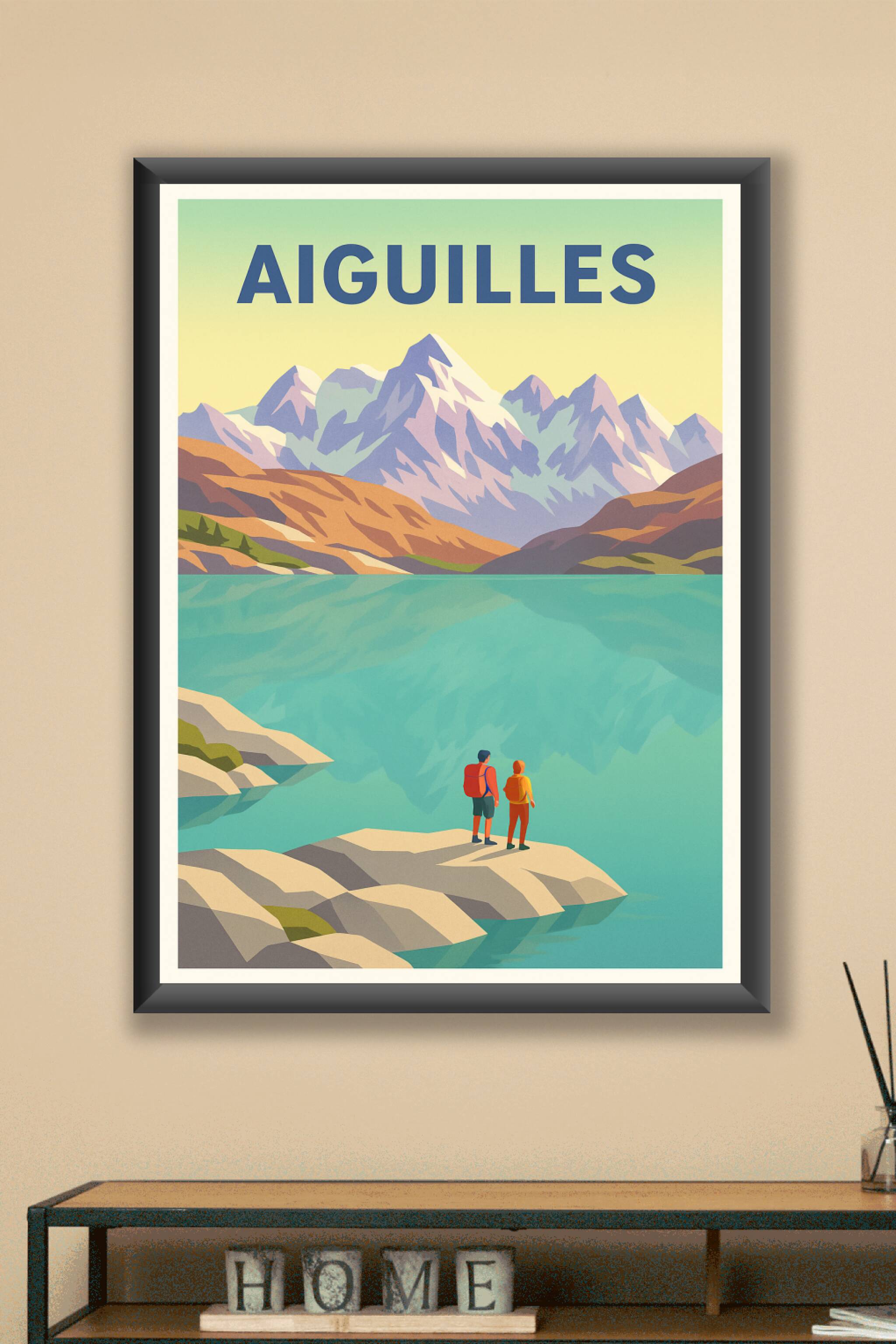Affiche Aiguilles — Invitation à la découverte des sommets alpins · poster d'art de Aiguilles