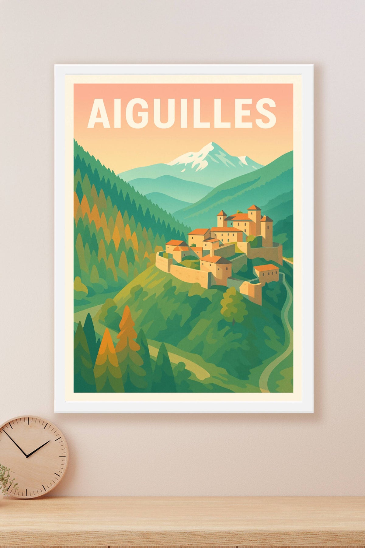 Affiche Aiguilles — Une escapade paisible en montagne · poster d'art de Aiguilles