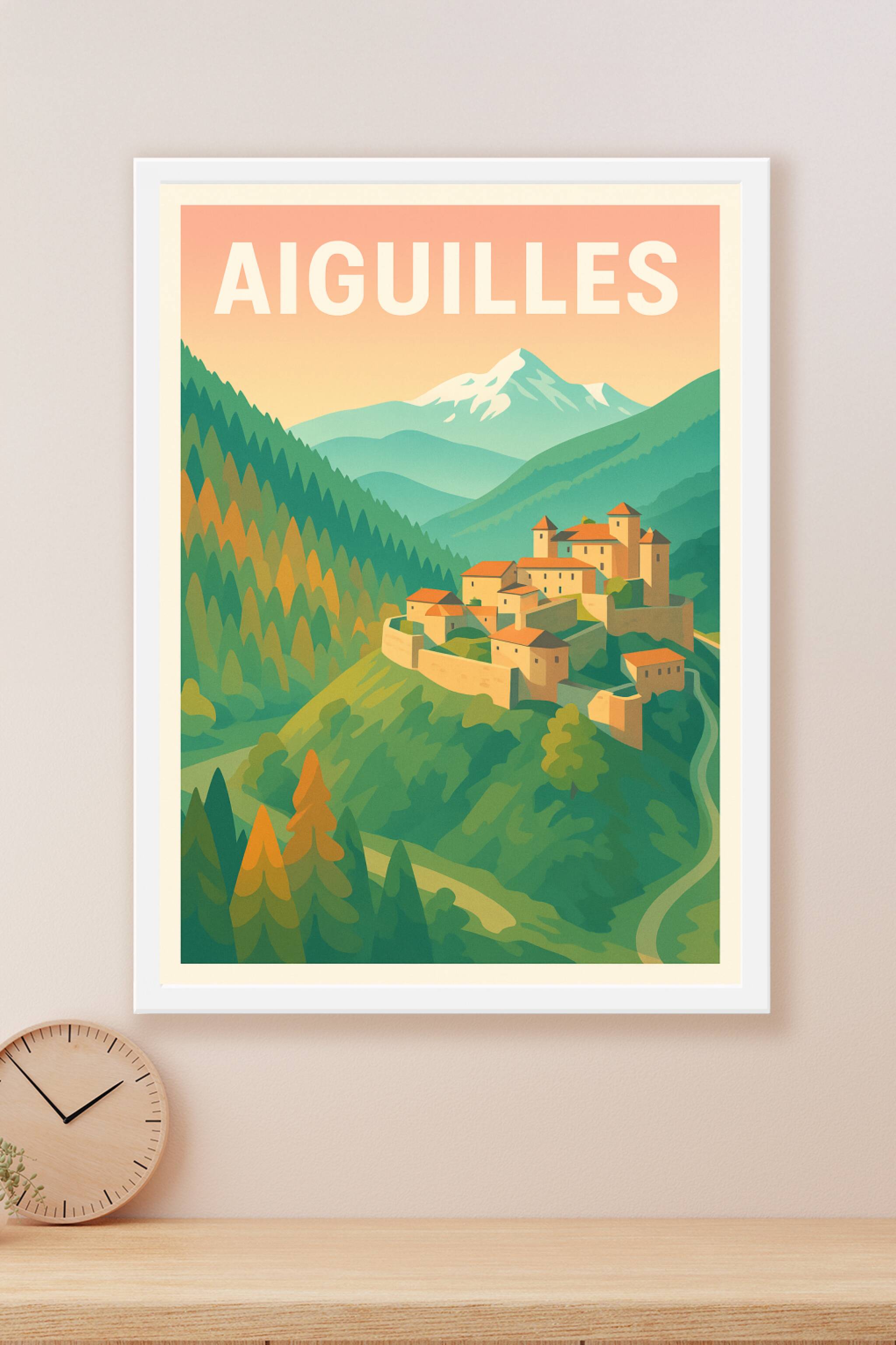 Affiche Aiguilles — Une escapade paisible en montagne · poster d'art de Aiguilles