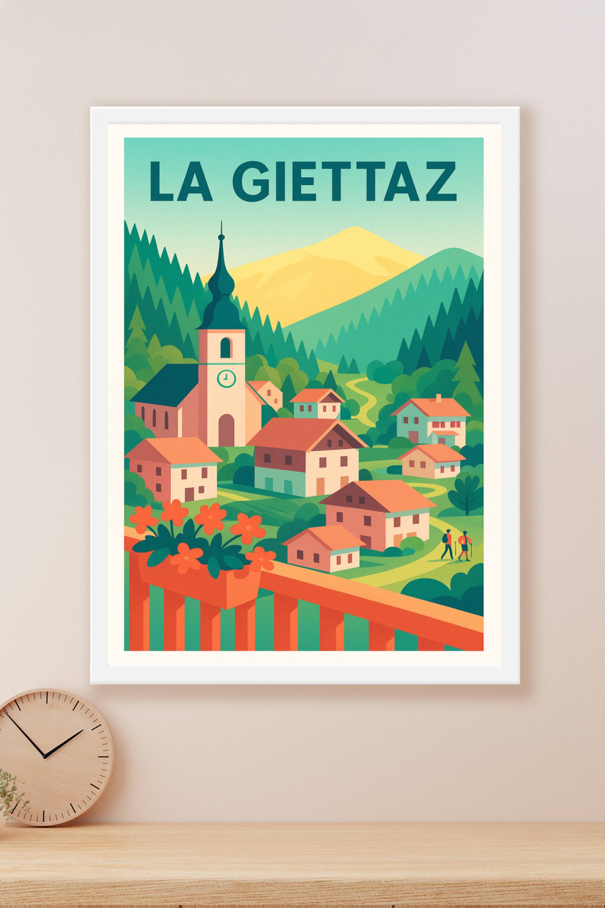 Affiche La Giettaz — Escapade bucolique en montagne · poster d'art de La Giettaz