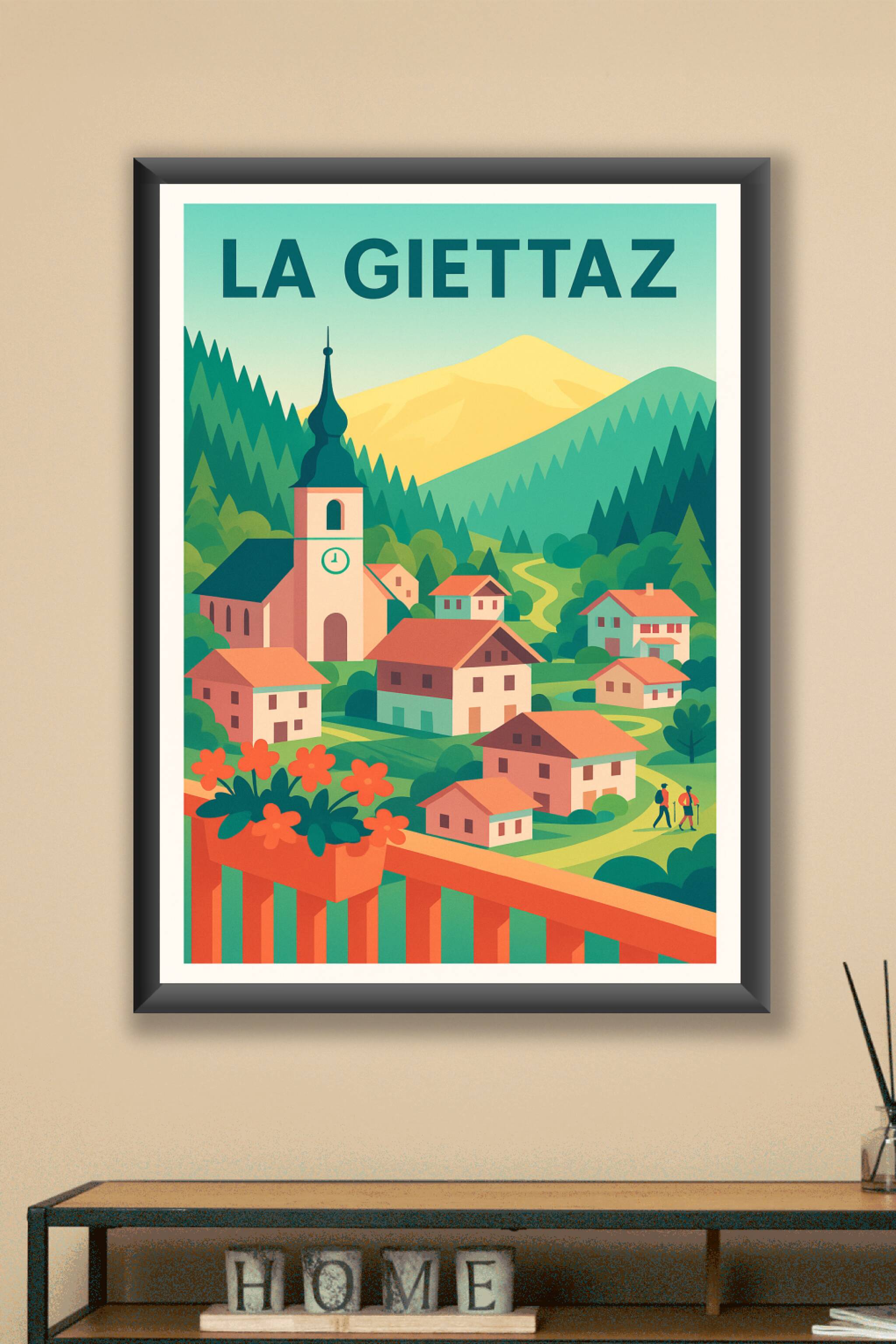 Affiche La Giettaz — Escapade bucolique en montagne · poster d'art de La Giettaz