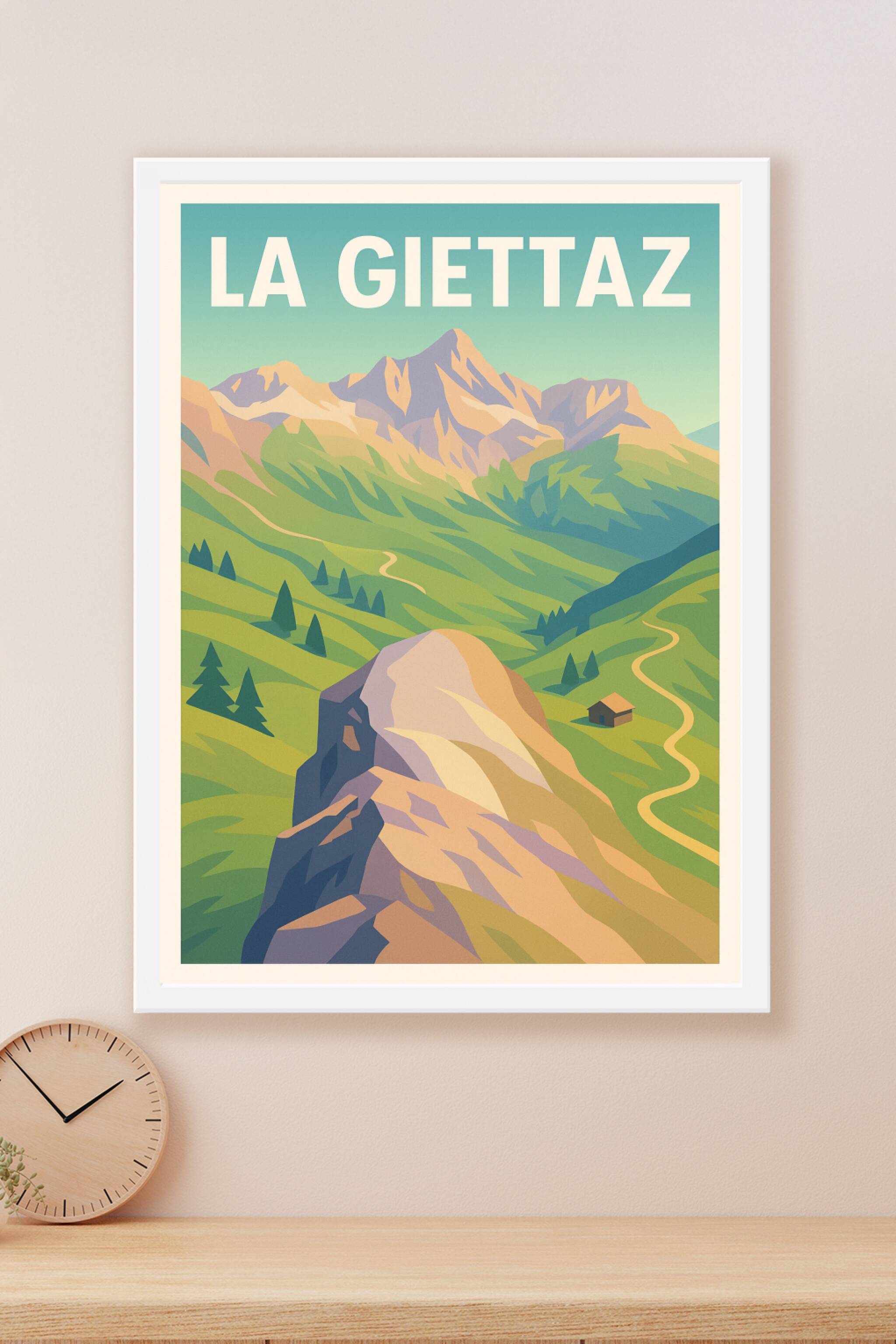Affiche La Giettaz — Balade au cœur des montagnes alpines · poster d'art de La Giettaz