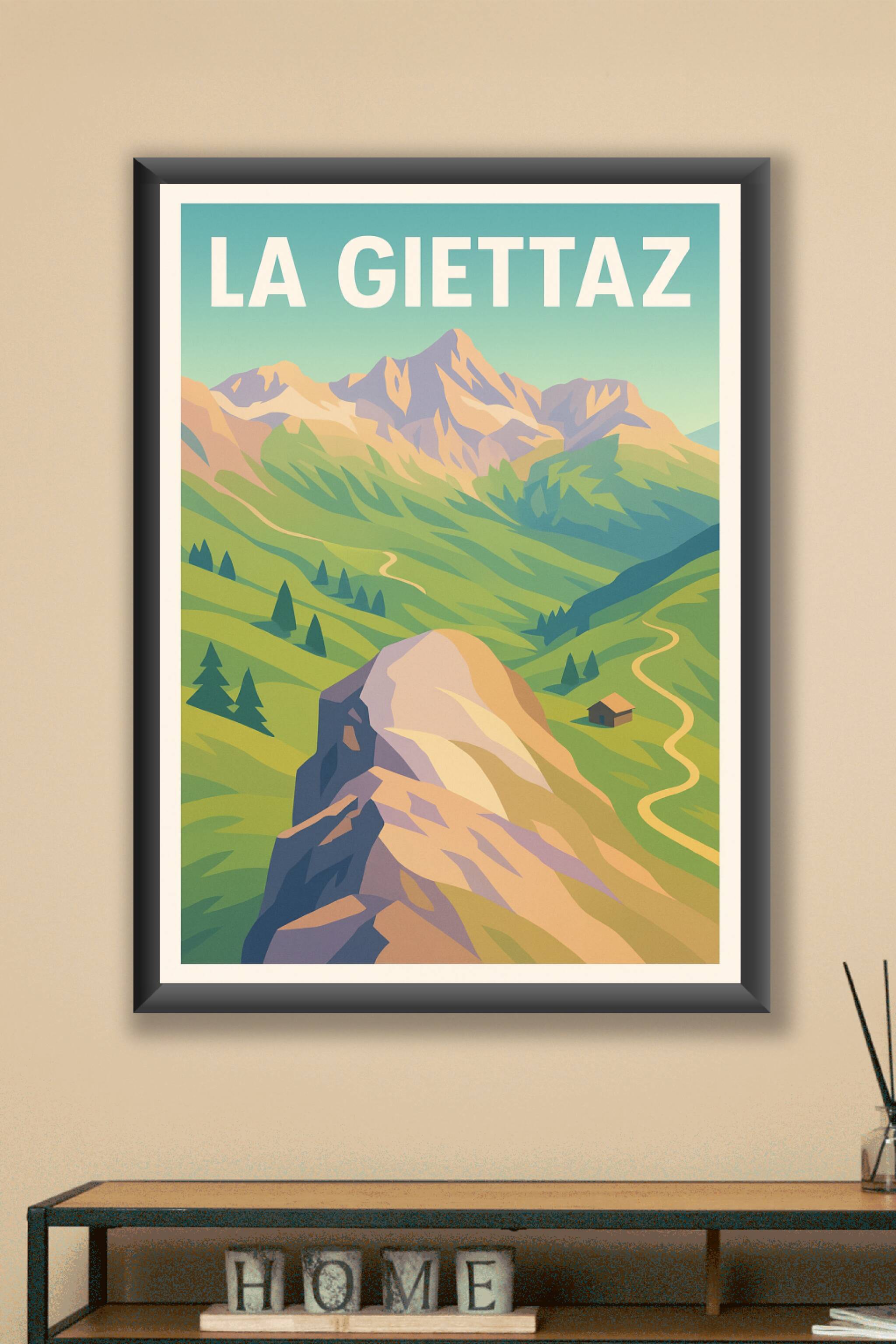 Affiche La Giettaz — Balade au cœur des montagnes alpines · poster d'art de La Giettaz