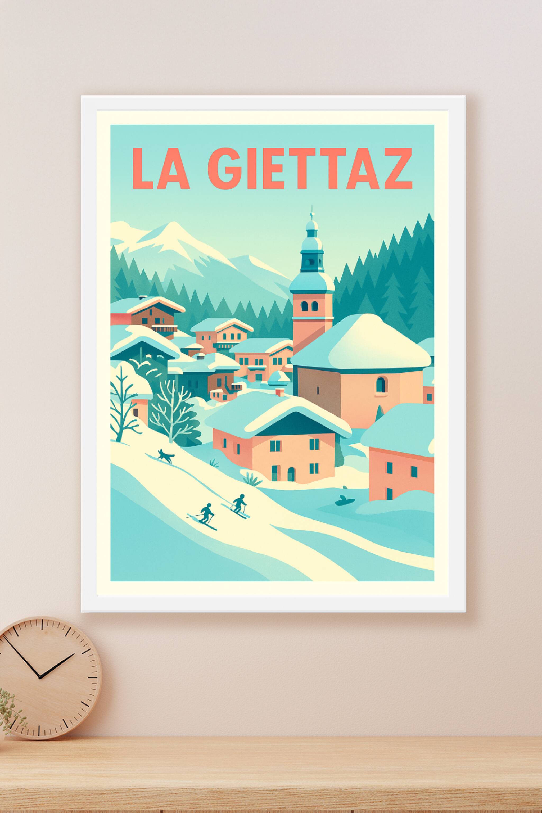 Affiche La Giettaz — Escapade hivernale au cœur des Alpes · poster d'art de La Giettaz