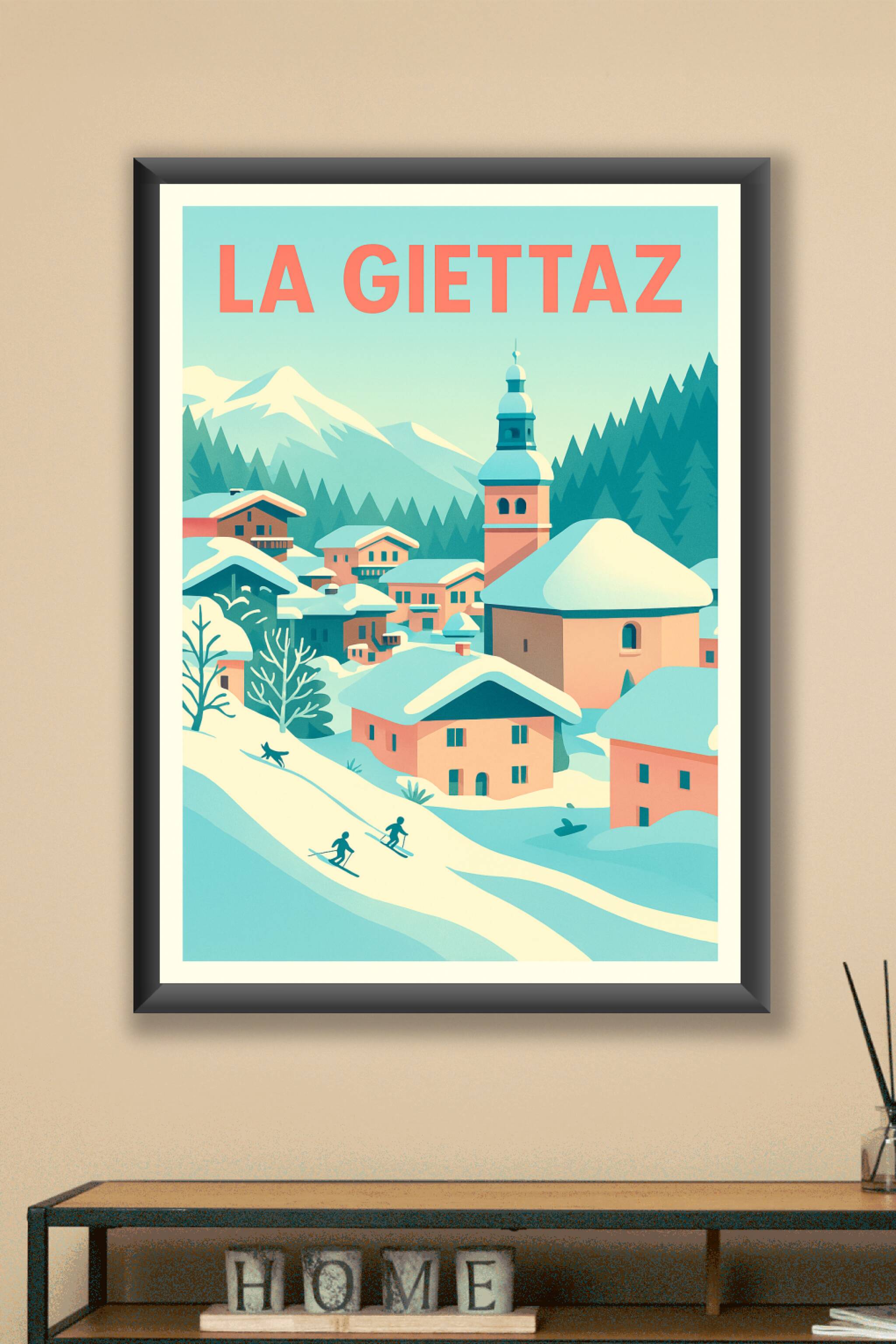 Affiche La Giettaz — Escapade hivernale au cœur des Alpes · poster d'art de La Giettaz