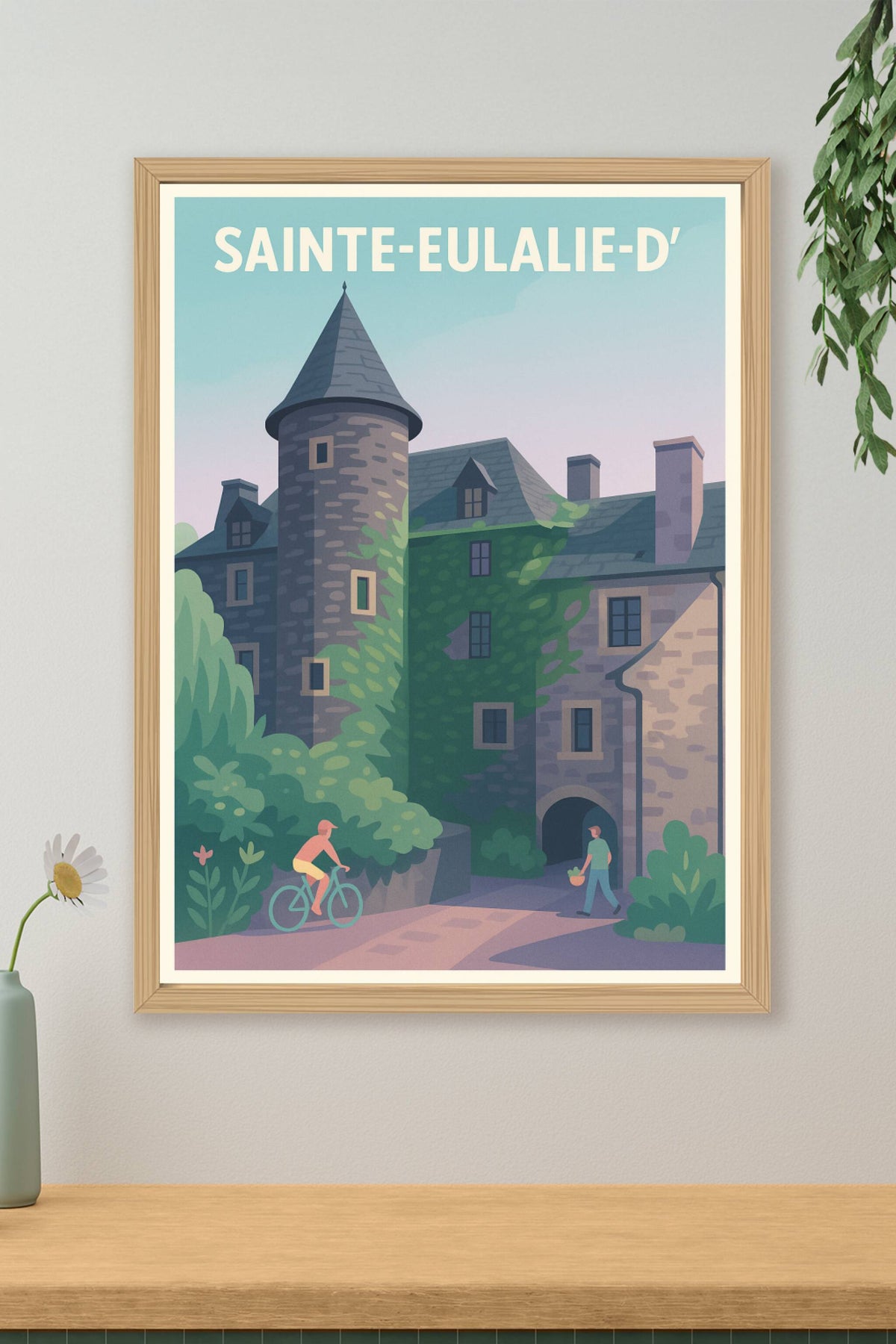 Affiche Sainte-Eulalie-d' — Charme médiéval et nature apaisante · poster d'art de Sainte-Eulalie-d'