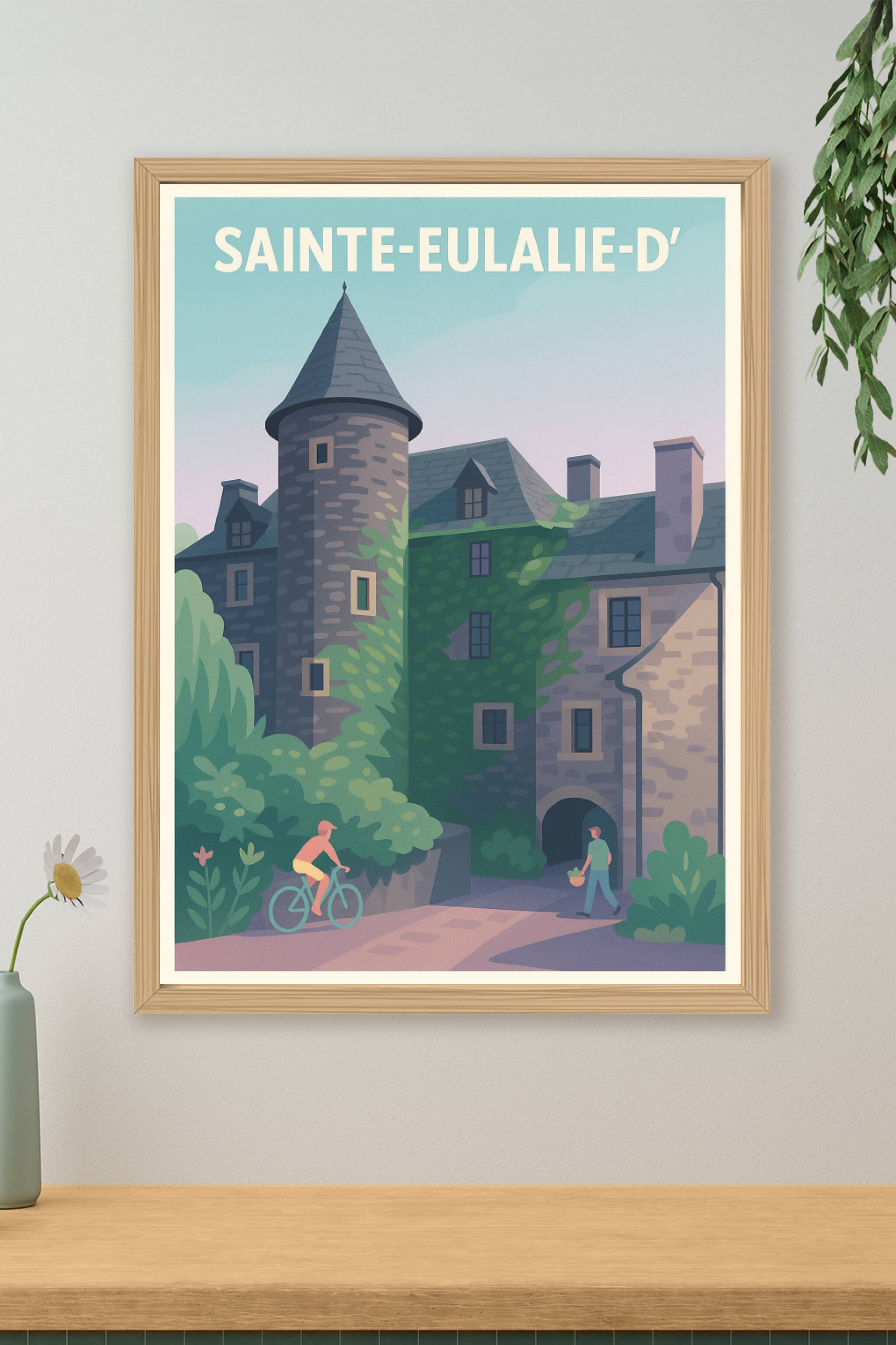 Affiche de Sainte-Eulalie-d' - Charme médiéval et nature apaisante