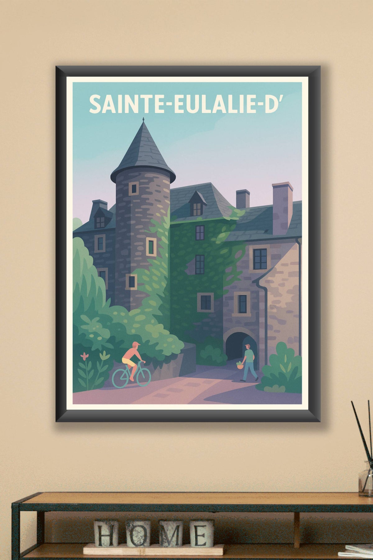 Affiche Sainte-Eulalie-d' — Charme médiéval et nature apaisante · poster d'art de Sainte-Eulalie-d'