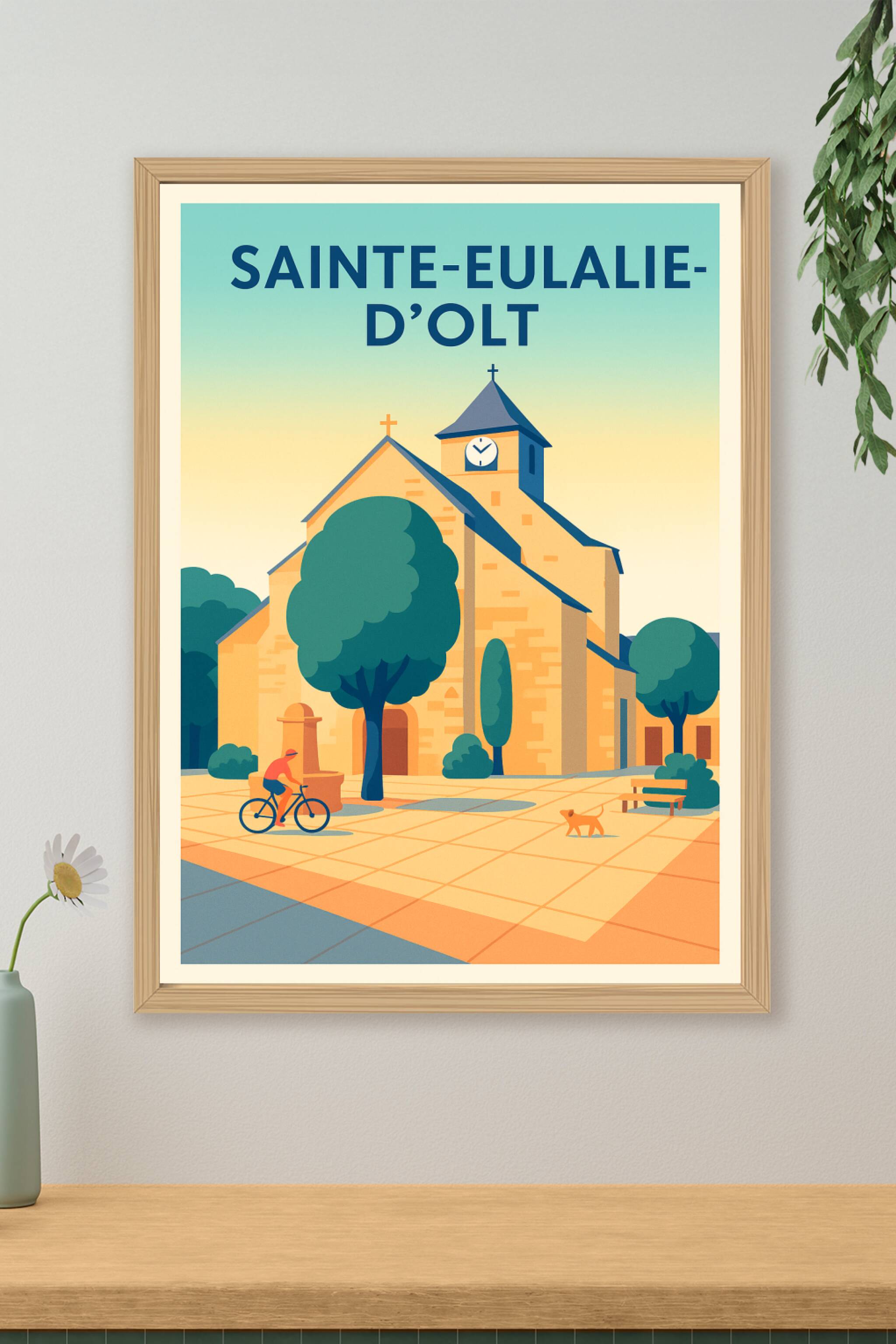 Affiche de Sainte-Eulalie-d'Olt - Charme et sérénité au cœur du village