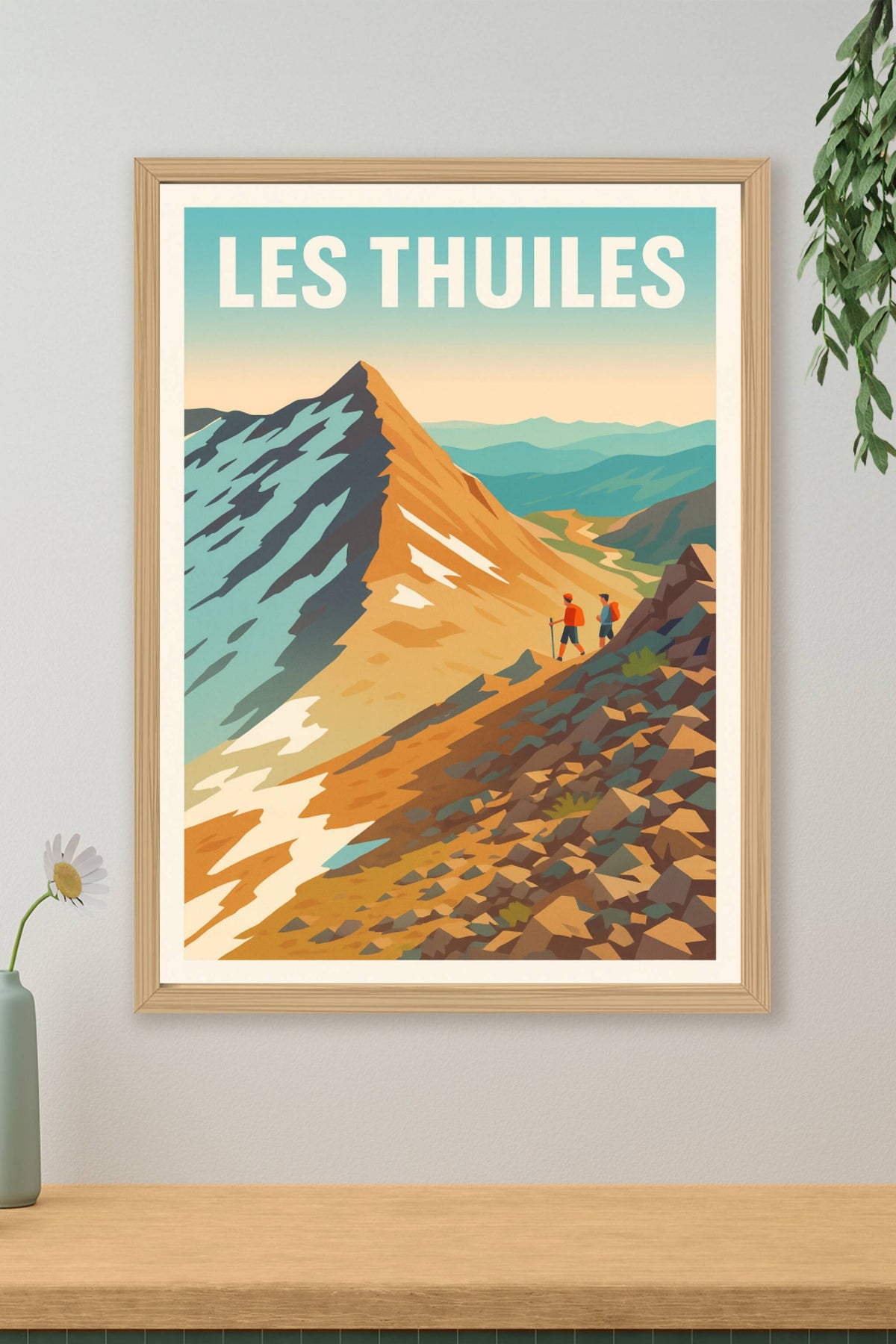 Affiche Les Thuiles — Aventure et nature en montagne · poster d'art de Les Thuiles