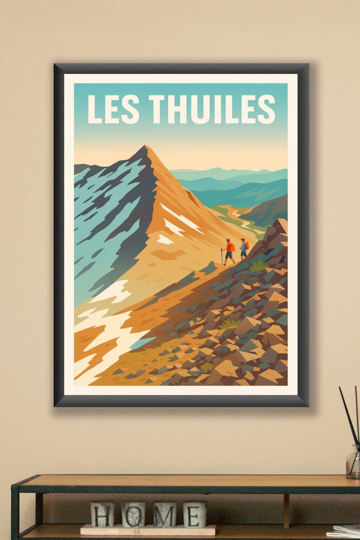Affiche Les Thuiles — Aventure et nature en montagne · poster d'art de Les Thuiles