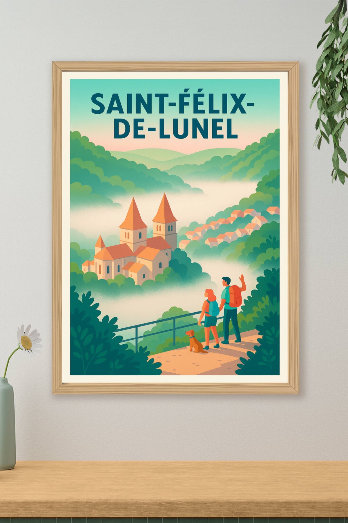 Affiche Saint-Félix-de-Lunel — Évasion au cœur des collines mystérieuses · poster d'art de Saint-Félix-de-Lunel