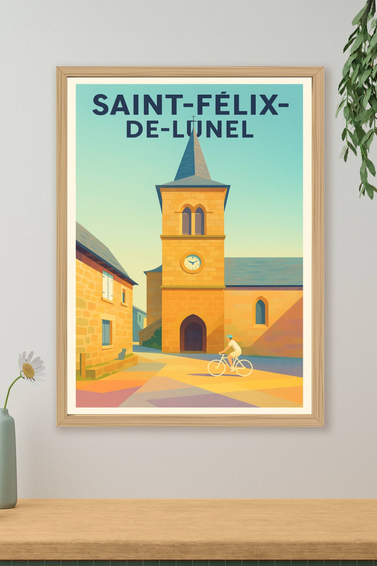 Affiche Saint-Félix-de-Lunel — Charme authentique du village · poster d'art de Saint-Félix-de-Lunel