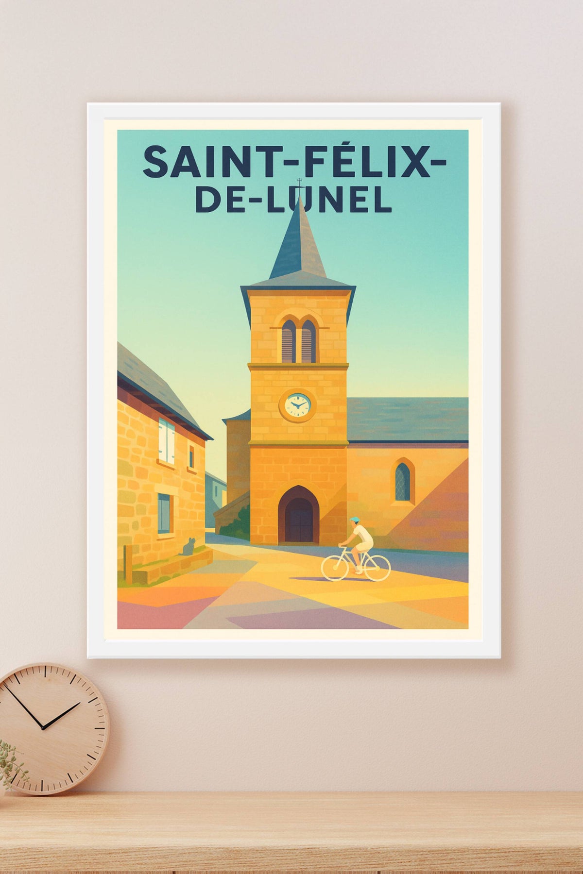 Affiche Saint-Félix-de-Lunel — Charme authentique du village · poster d'art de Saint-Félix-de-Lunel