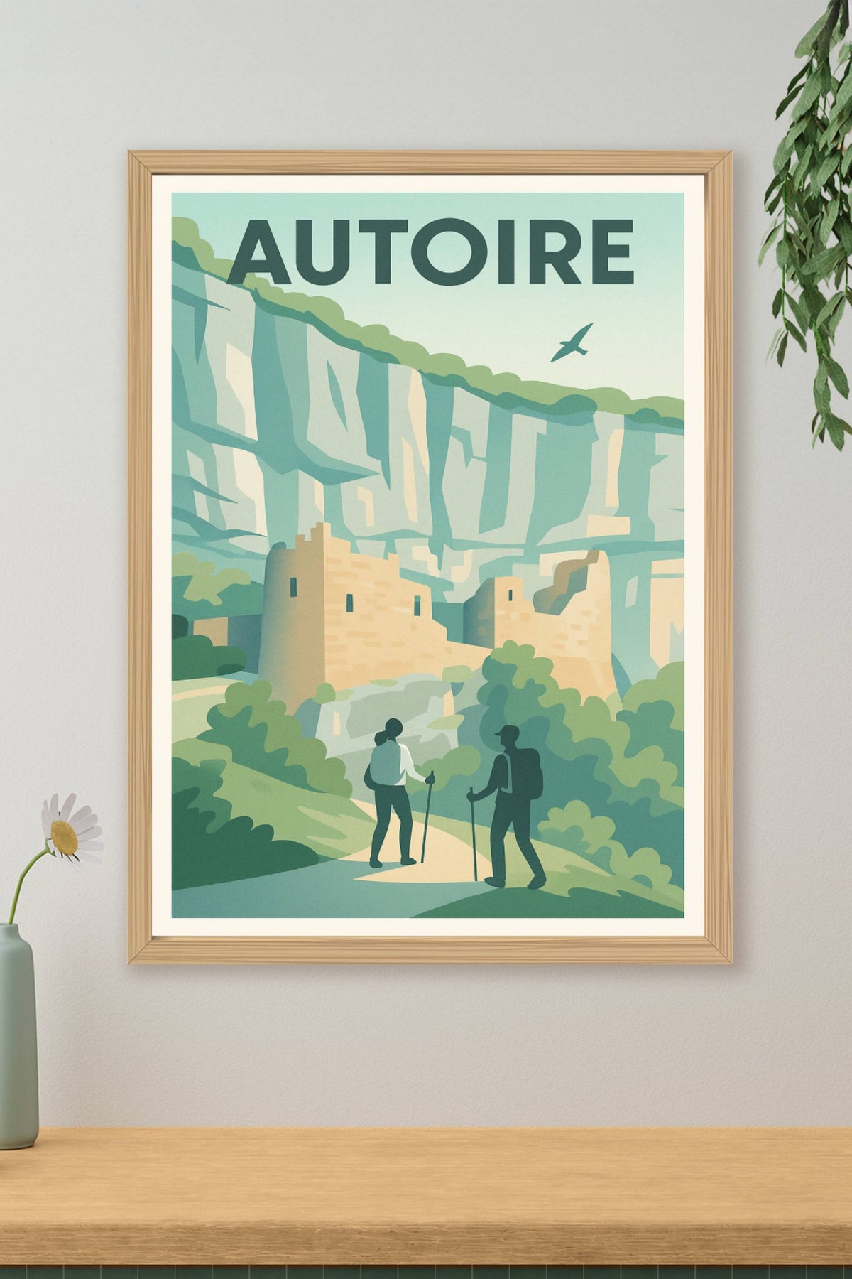 Affiche Autoire — Aventure et nature au cœur des falaises · poster d'art de Autoire