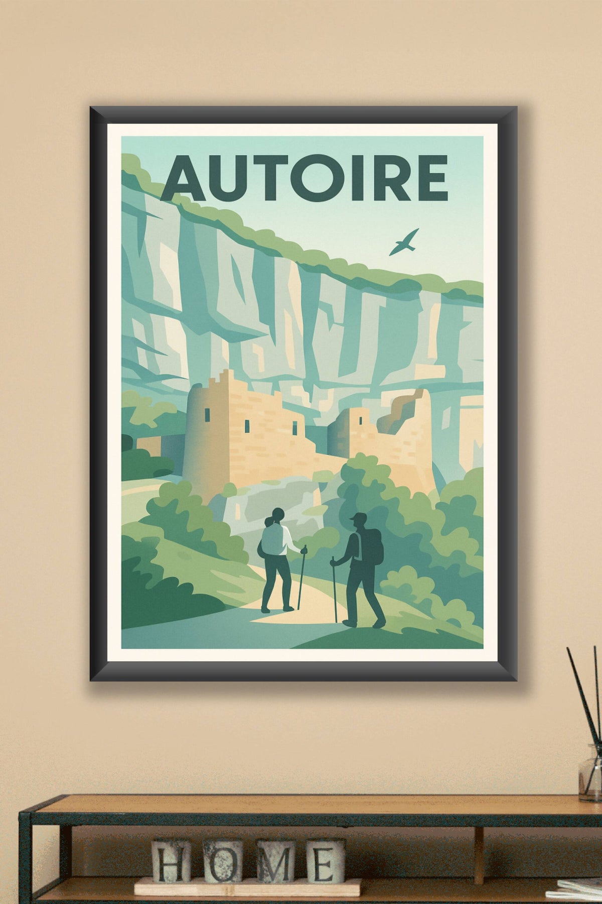 Affiche Autoire — Aventure et nature au cœur des falaises · poster d'art de Autoire