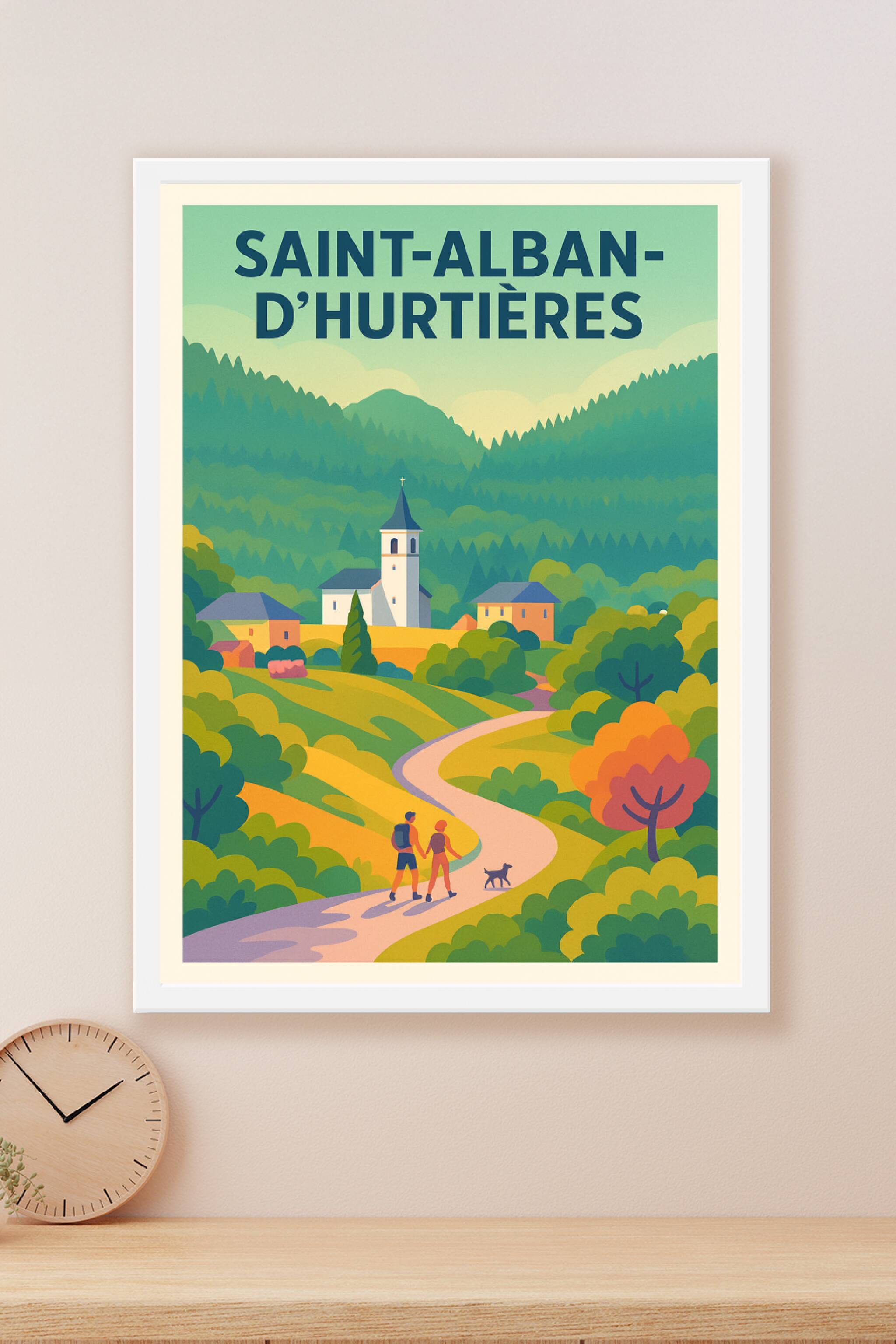 Affiche Saint-Alban-d'Hurtières — Promenade bucolique en Savoie · poster d'art de Saint-Alban-d'Hurtières