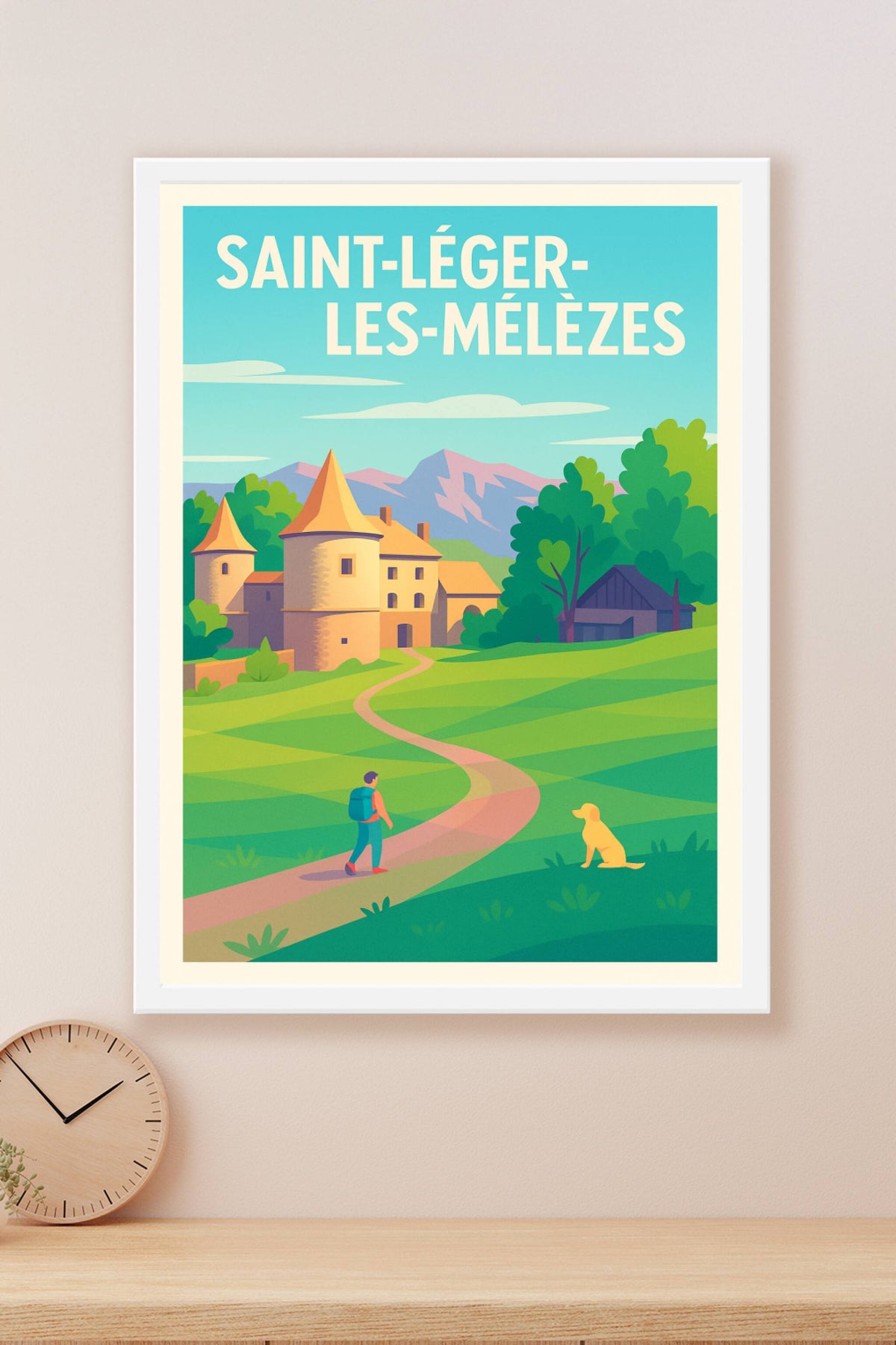 Affiche Saint-Léger-les-Mélèzes — Balade bucolique en pleine nature · poster d'art de Saint-Léger-les-Mélèzes