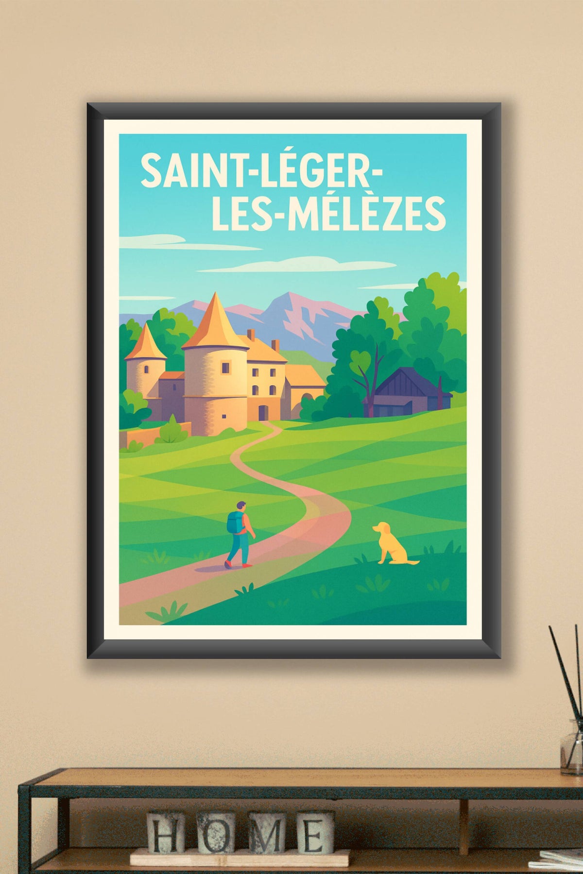 Affiche Saint-Léger-les-Mélèzes — Balade bucolique en pleine nature · poster d'art de Saint-Léger-les-Mélèzes