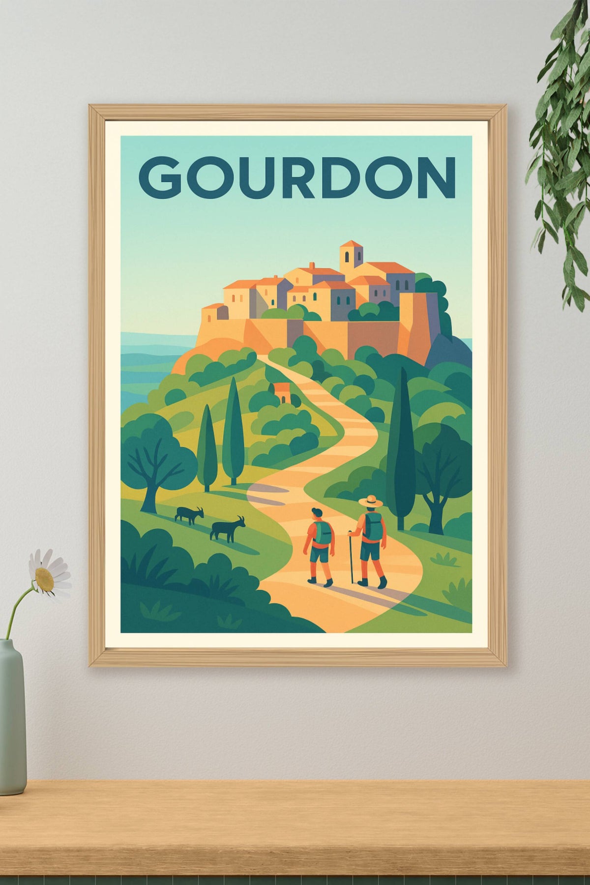Affiche Gourdon — Invitation à la découverte provençale · poster d'art de Gourdon
