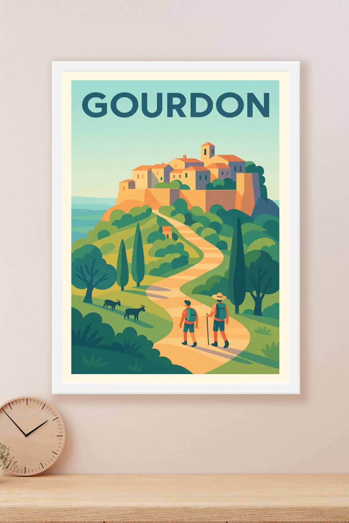 Affiche Gourdon — Invitation à la découverte provençale · poster d'art de Gourdon