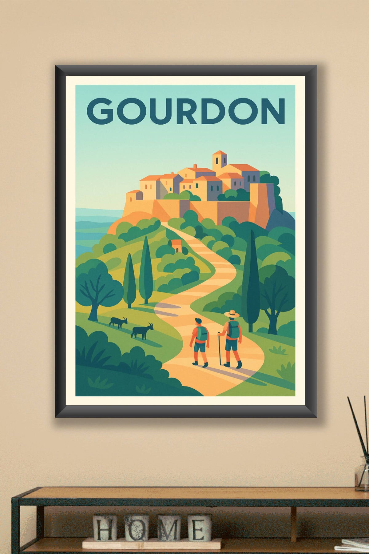 Affiche Gourdon — Invitation à la découverte provençale · poster d'art de Gourdon