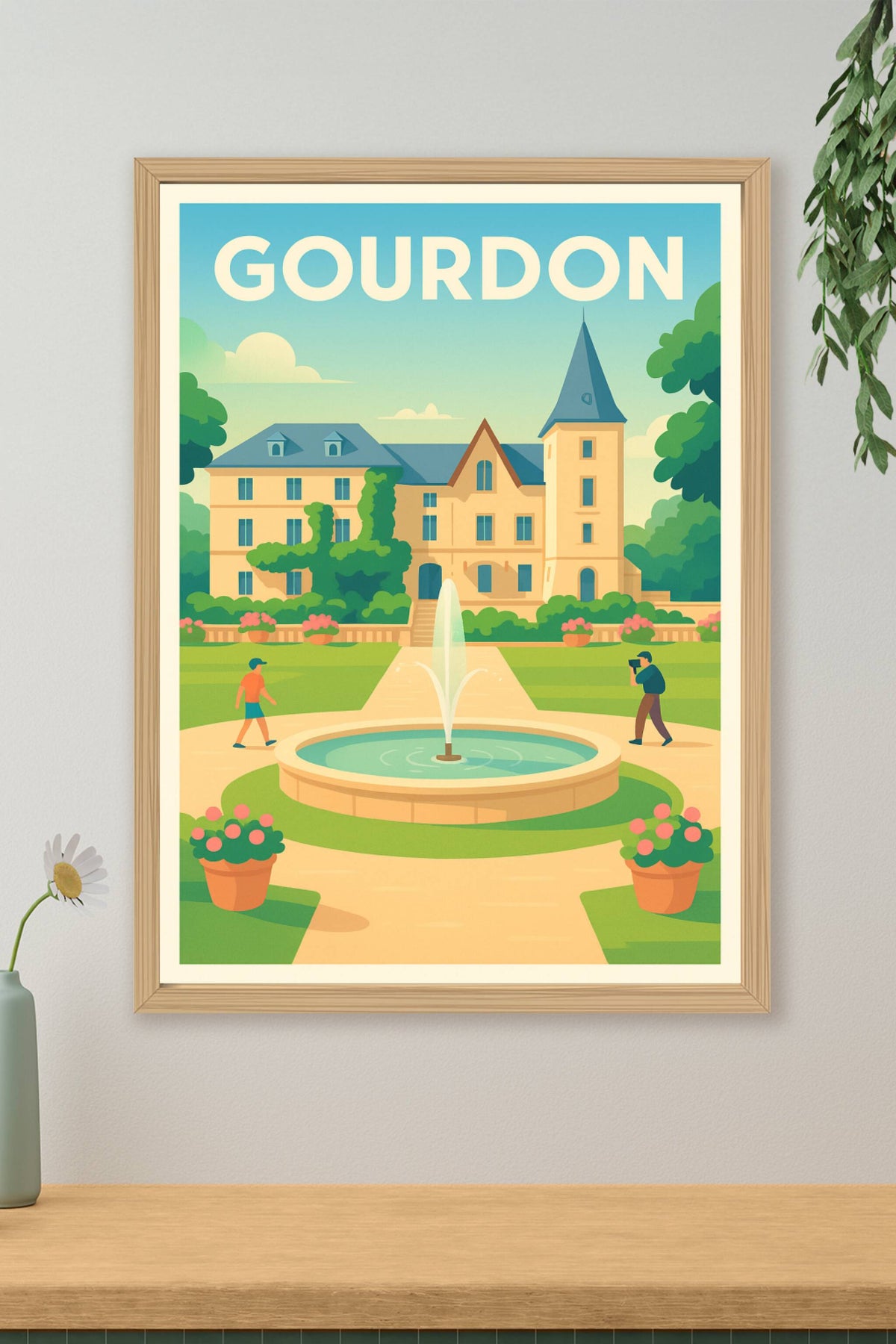 Affiche Gourdon — Élégance et Sérénité au Jardin Public · poster d'art de Gourdon