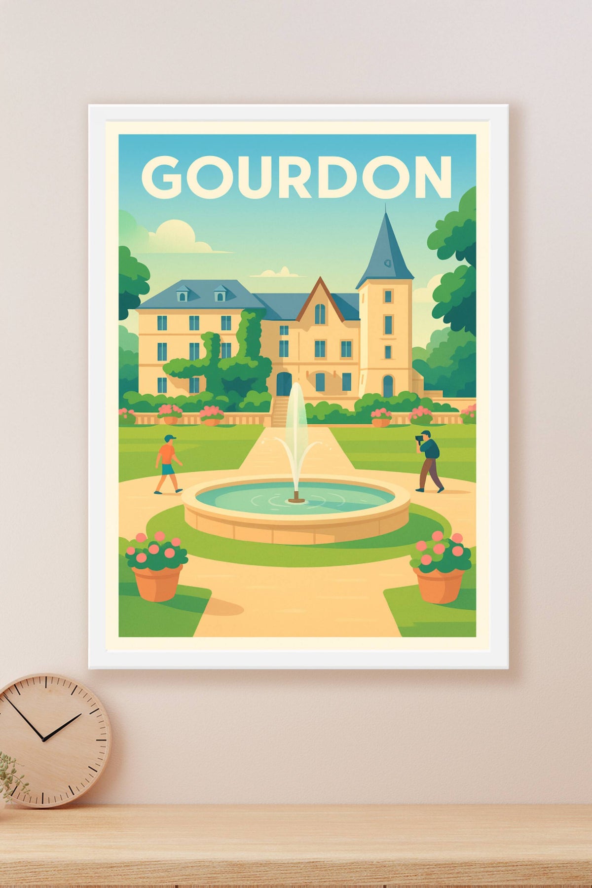 Affiche Gourdon — Élégance et Sérénité au Jardin Public · poster d'art de Gourdon