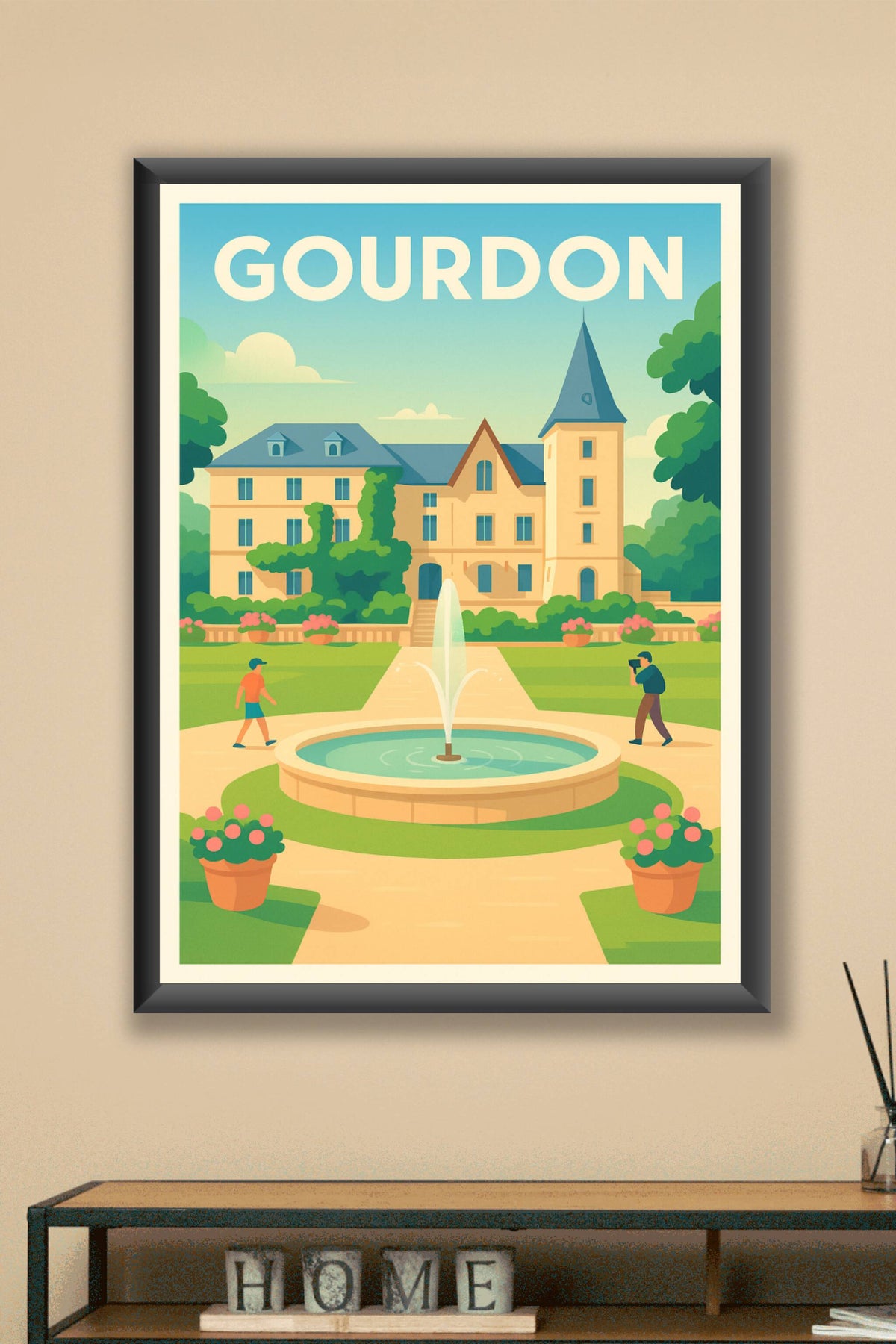 Affiche Gourdon — Élégance et Sérénité au Jardin Public · poster d'art de Gourdon