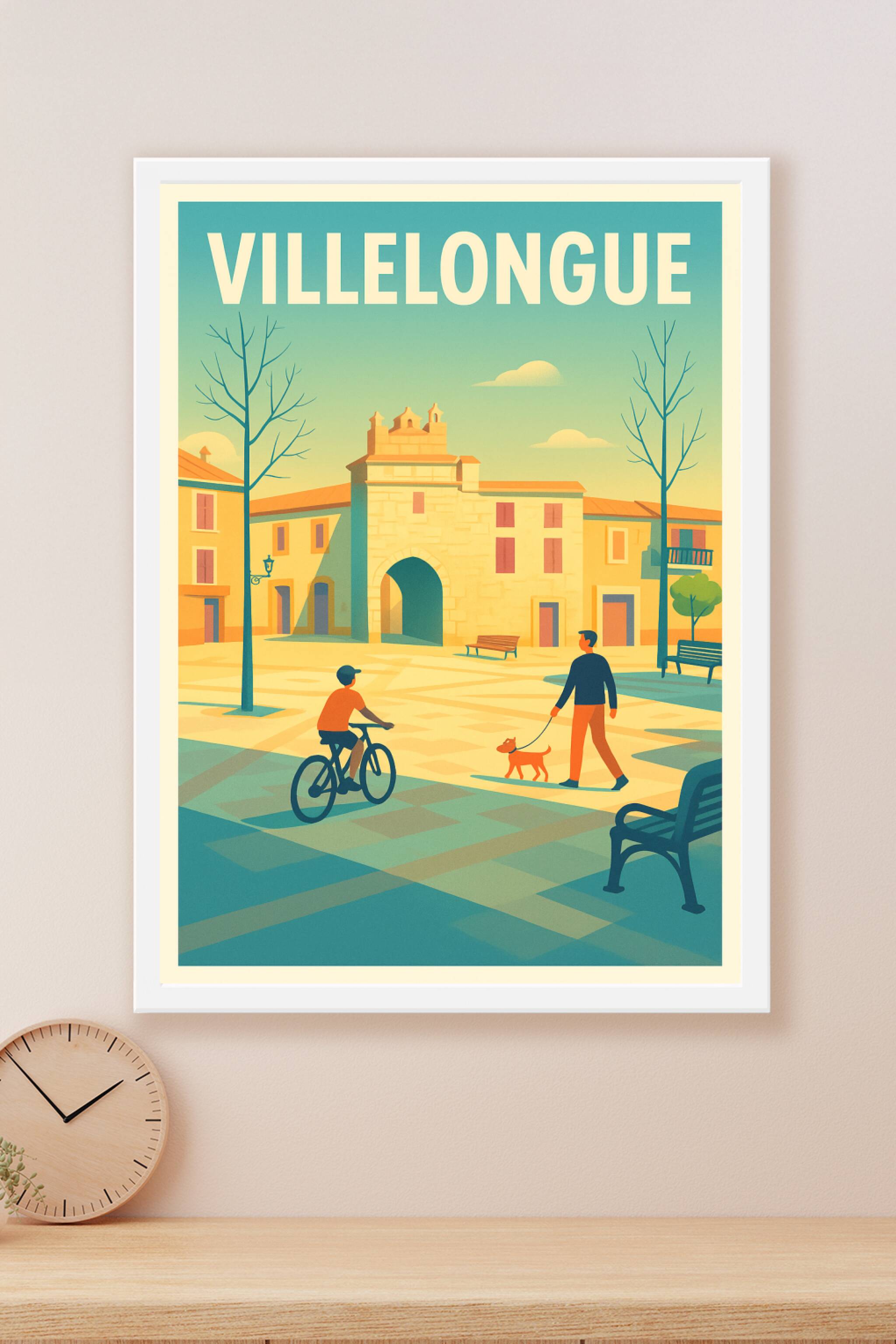 Affiche Villelongue — Un moment de douceur au cœur du village · poster d'art de Villelongue
