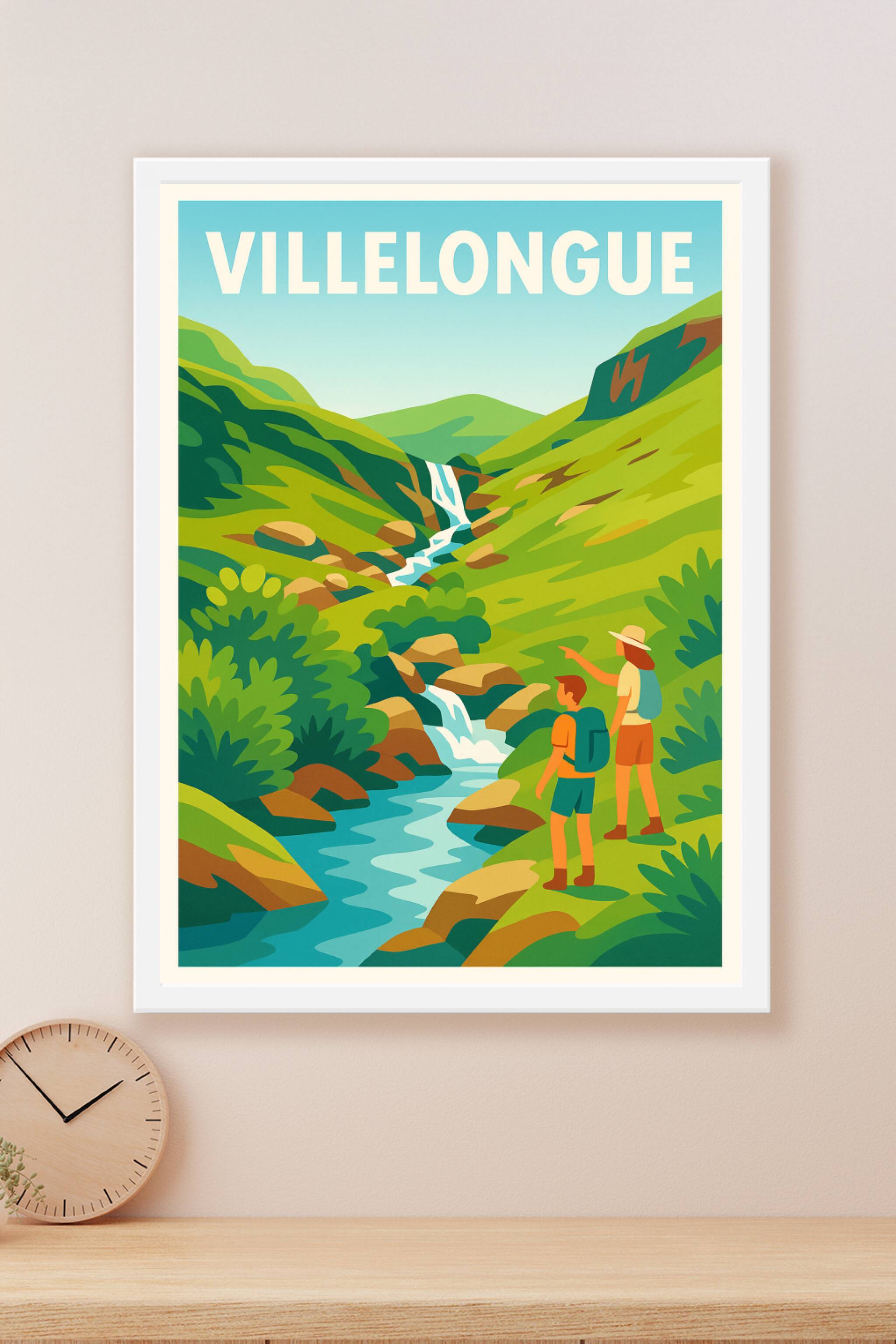 Affiche Villelongue — Évasion Nature et Randonnée · poster d'art de Villelongue