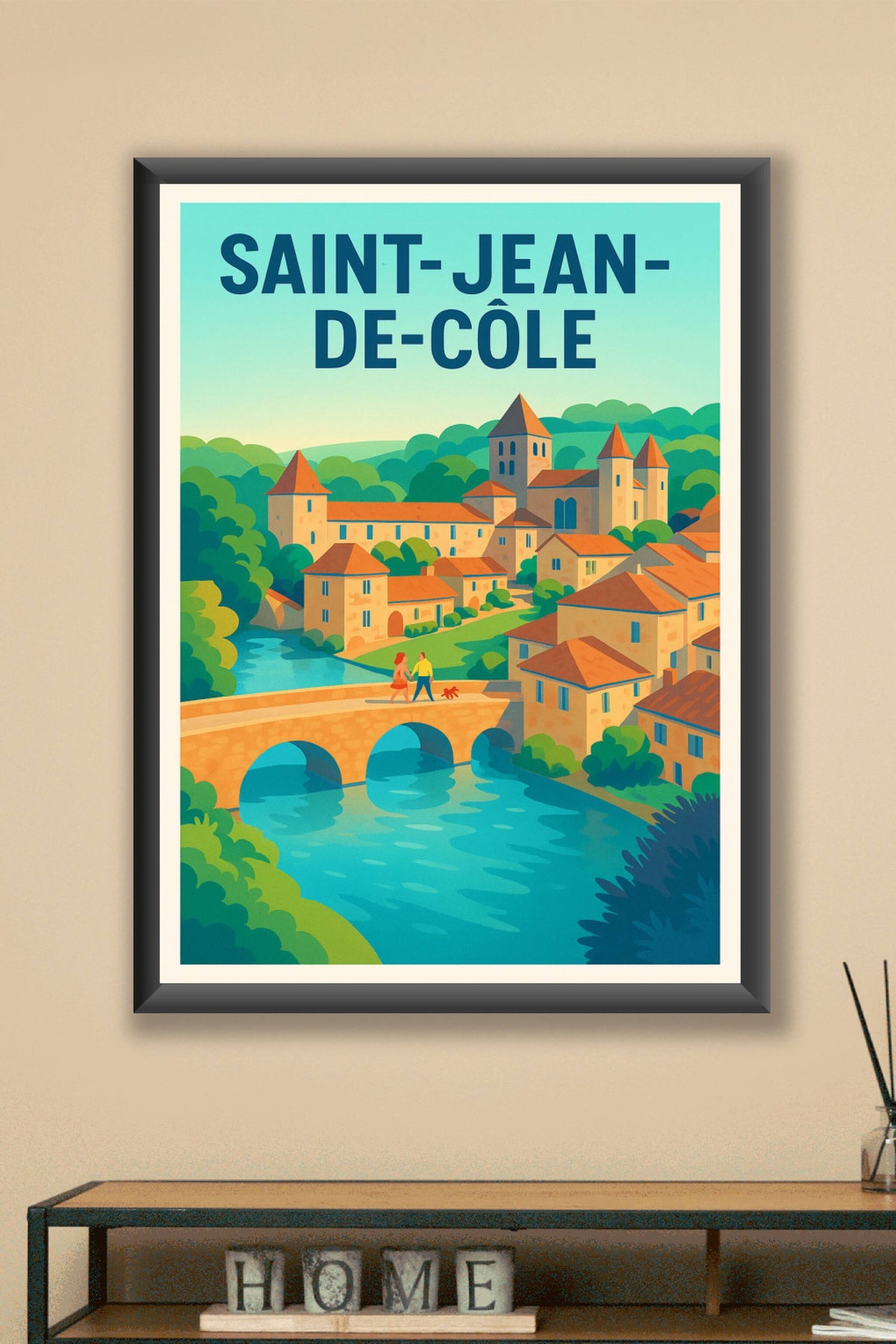 Affiche Saint-Jean-de-Côle — Charme intemporel au cœur de la nature · poster d'art de Saint-Jean-de-Côle