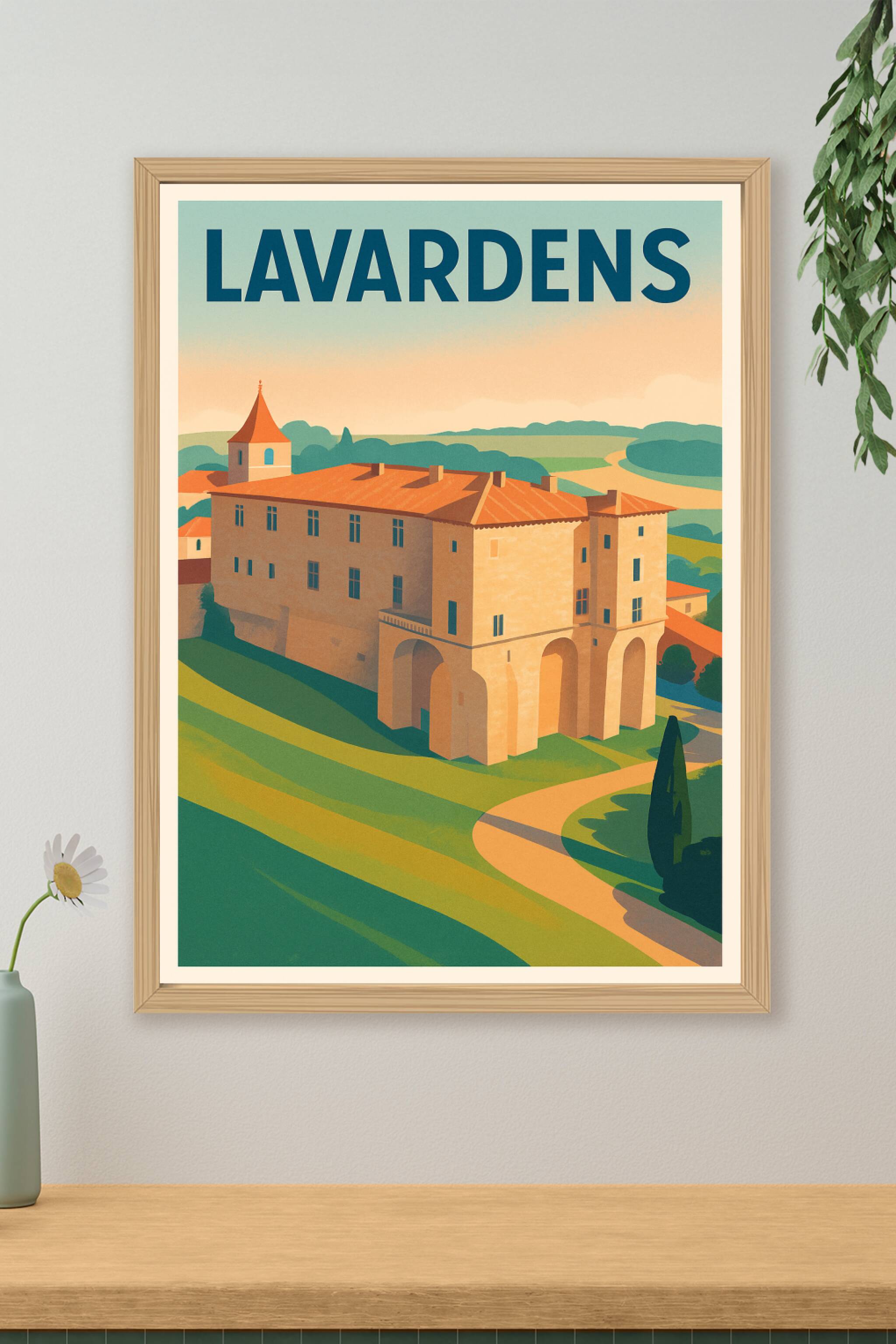 Affiche Lavardens — Charme historique et paysages vallonnés · poster d'art de Lavardens
