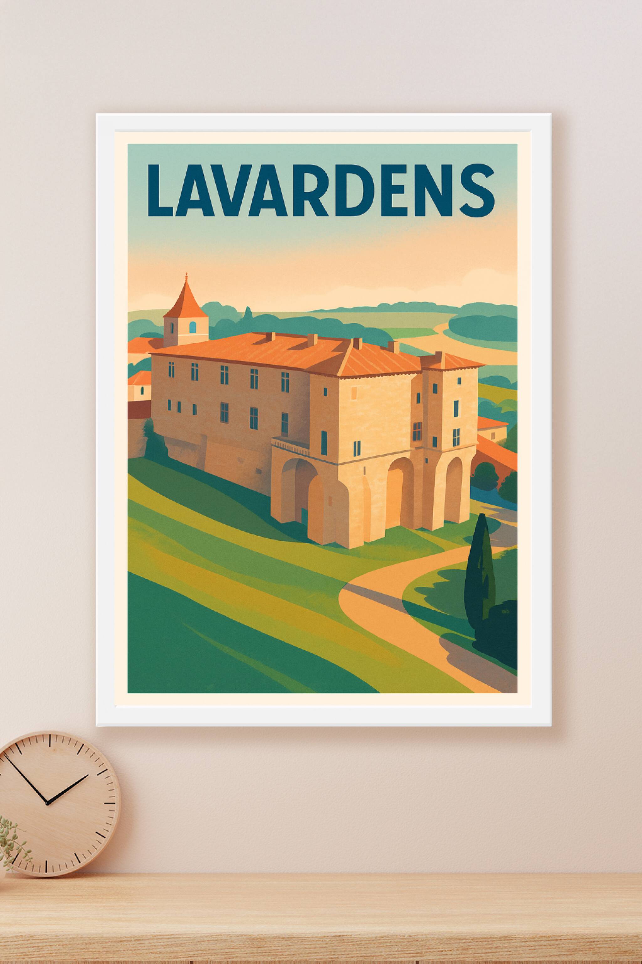 Affiche Lavardens — Charme historique et paysages vallonnés · poster d'art de Lavardens